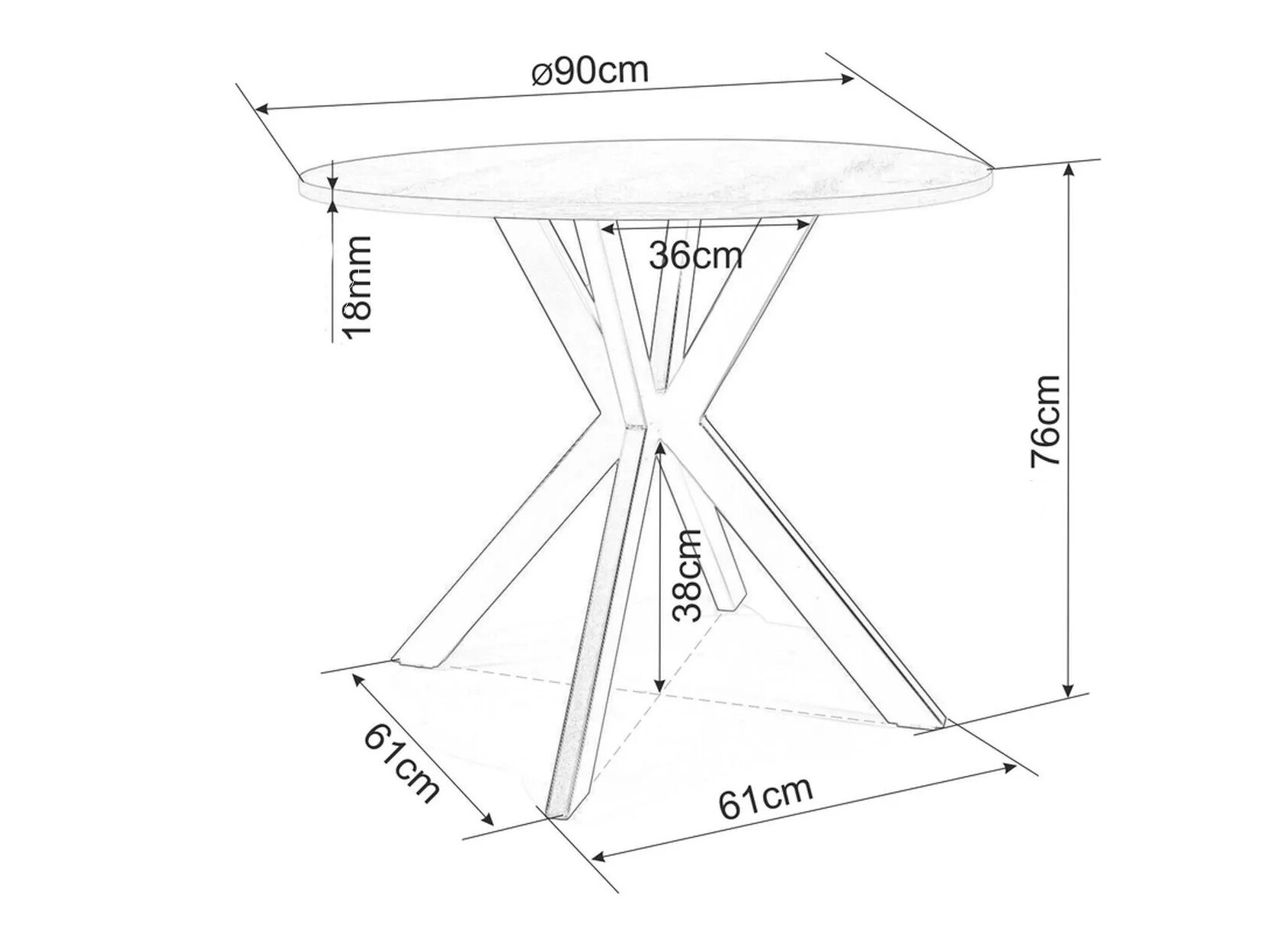 Mesa Detroit 280 (Roble)