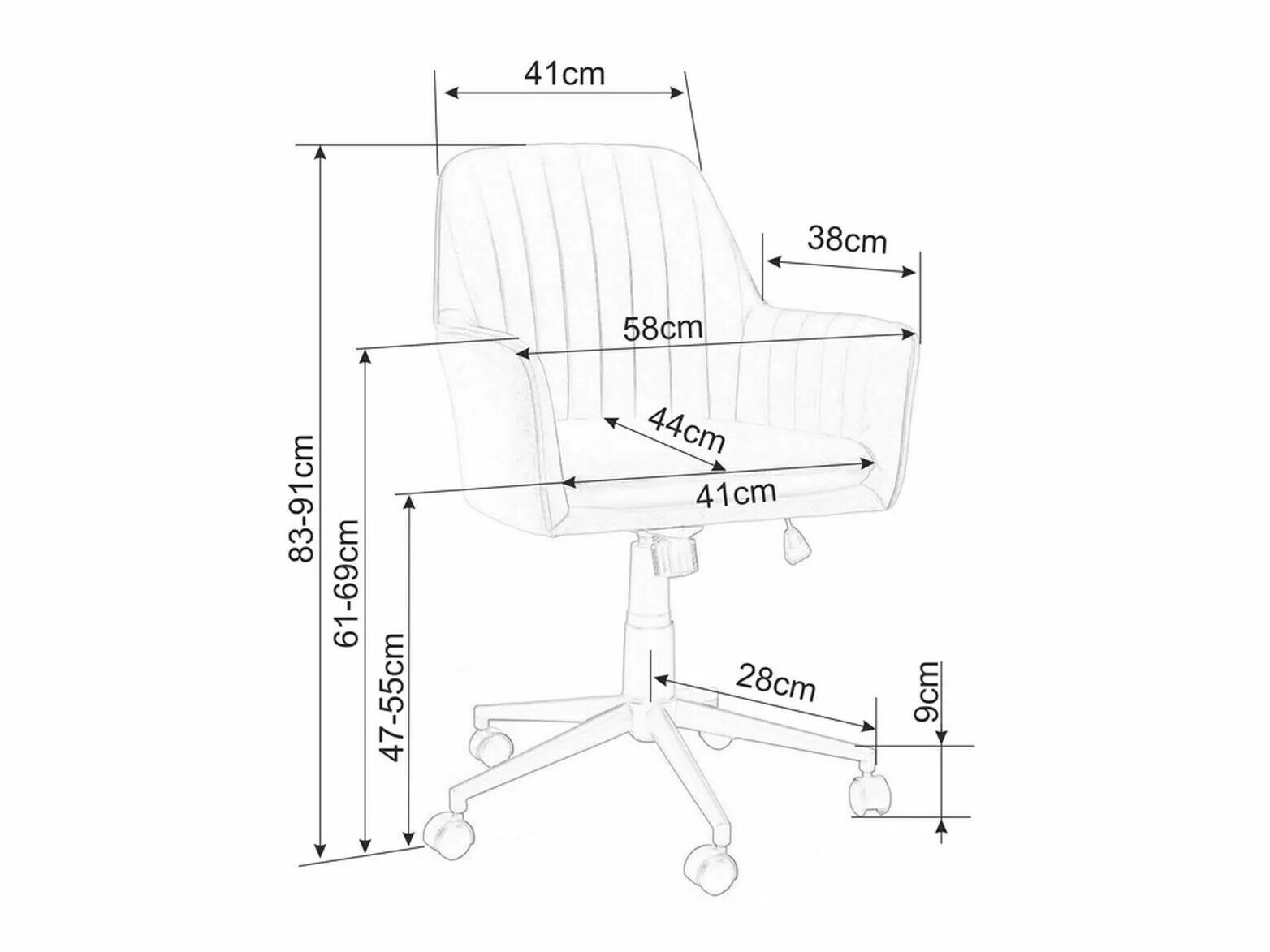 Silla de oficina Detroit 295 (Rosa)