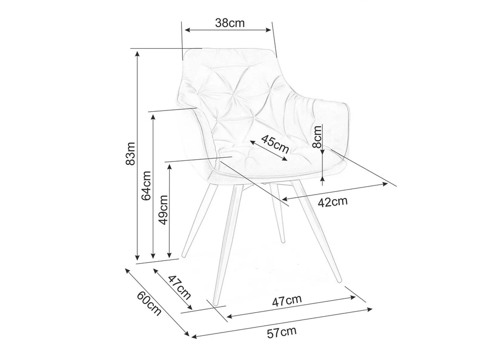 Silla Detroit 286 (Gris)