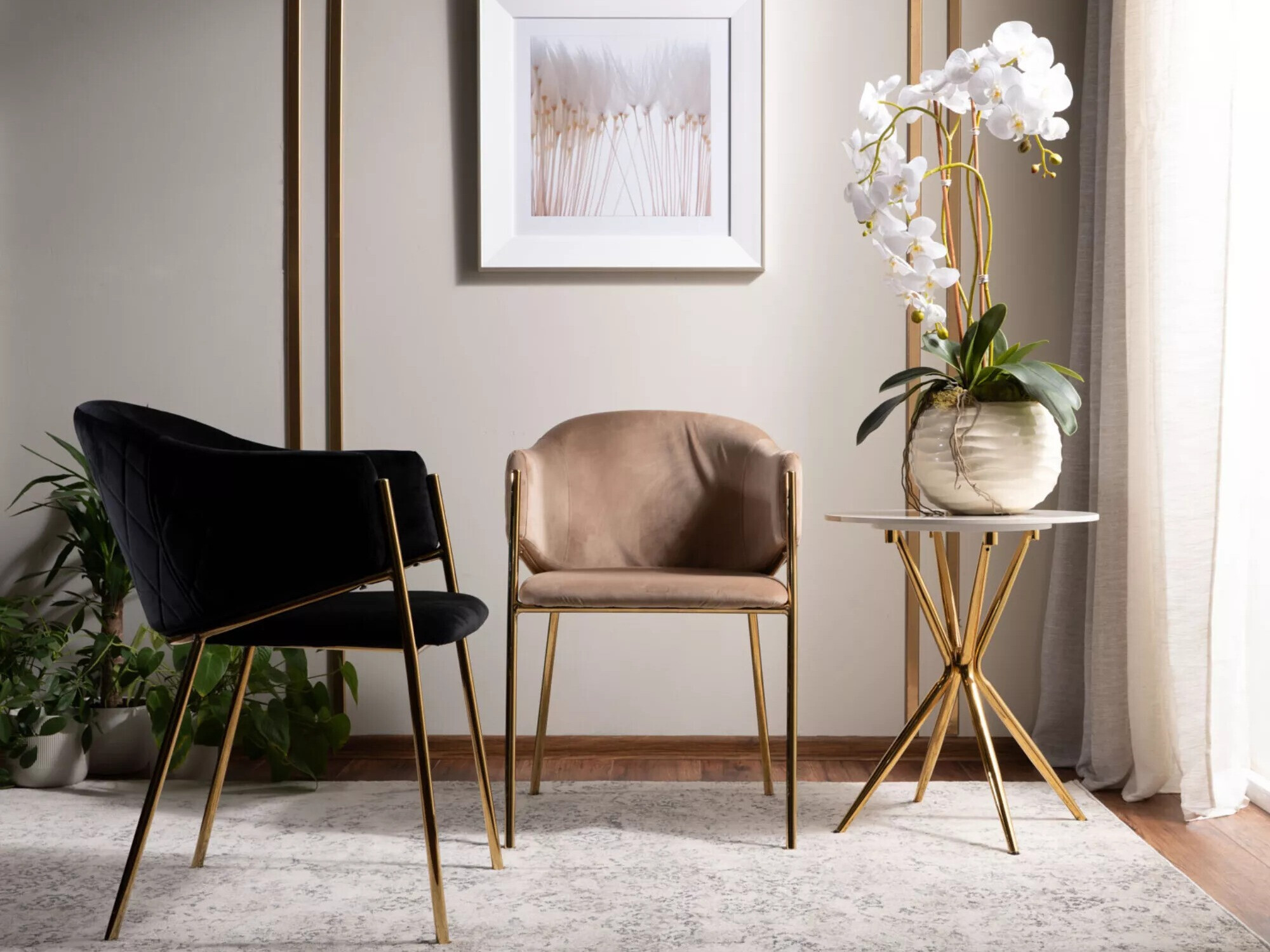 Silla Detroit 329 (Beige + Dorado)