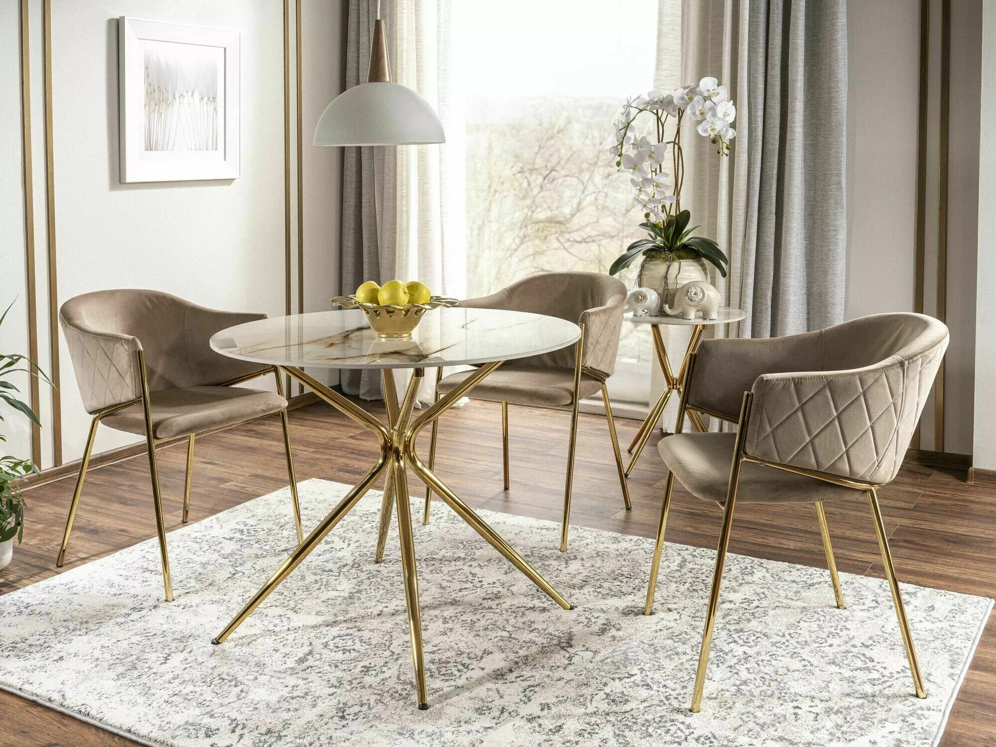 Silla Detroit 329 (Beige + Dorado)