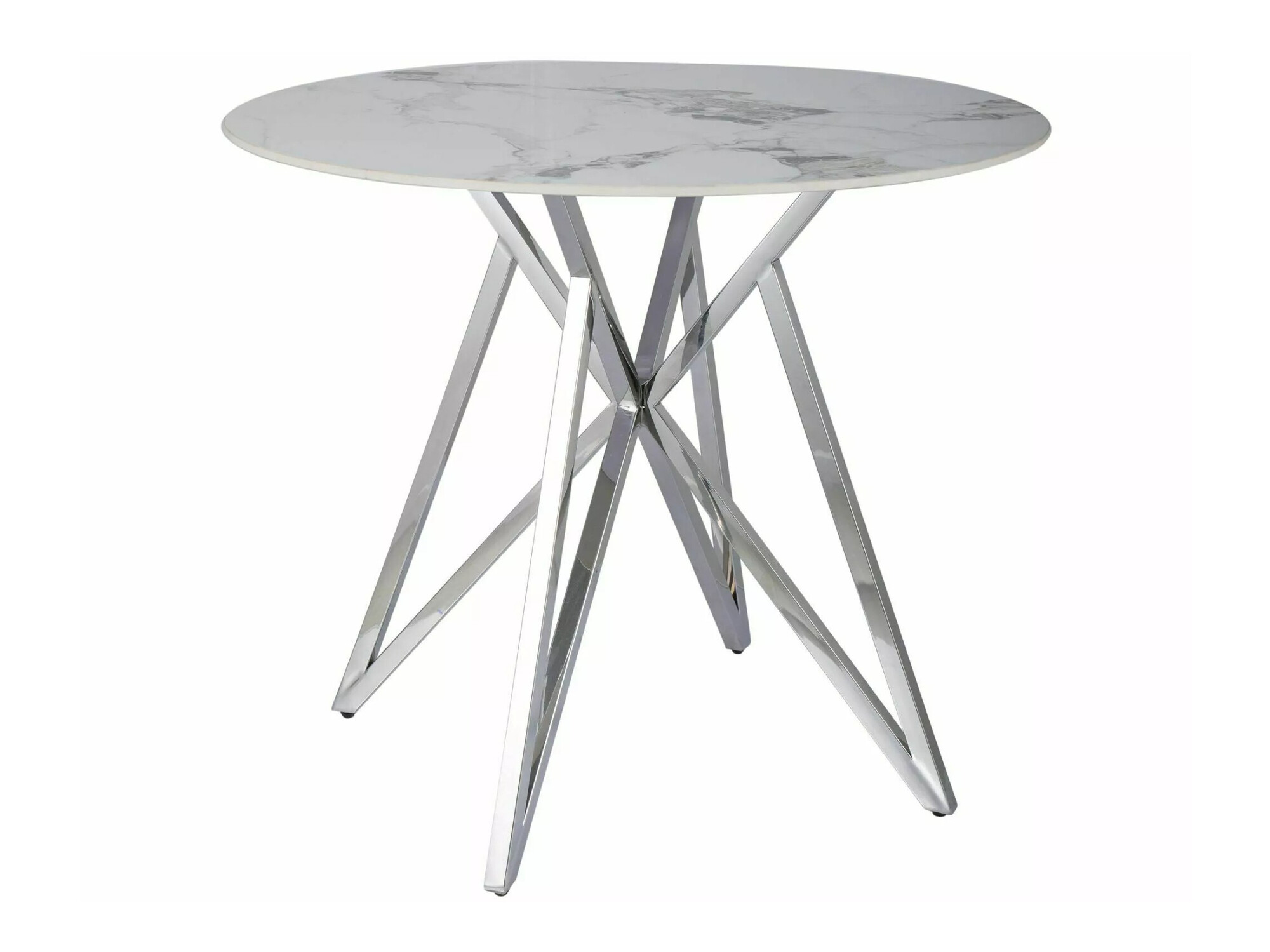 Mesa Detroit 339 (Mármol blanco + Plata)