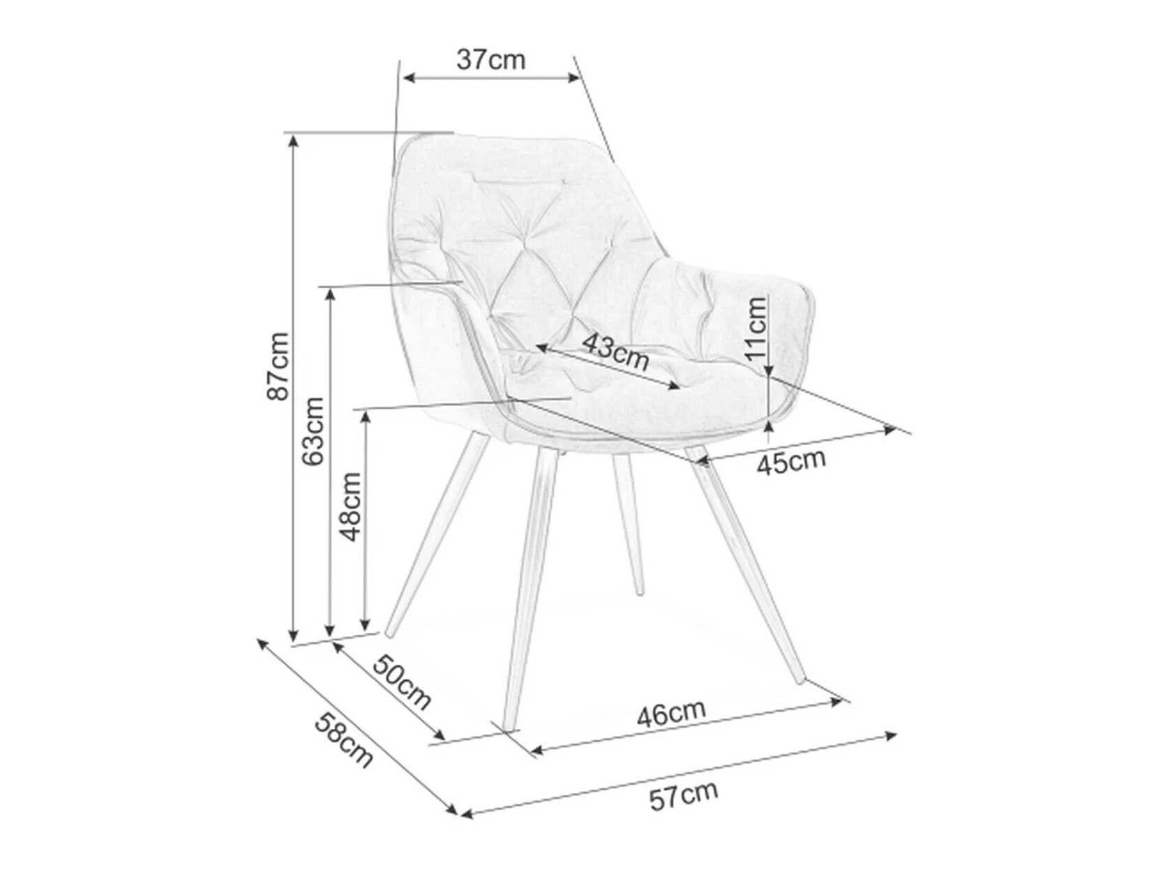Silla Detroit 354 (Negro)