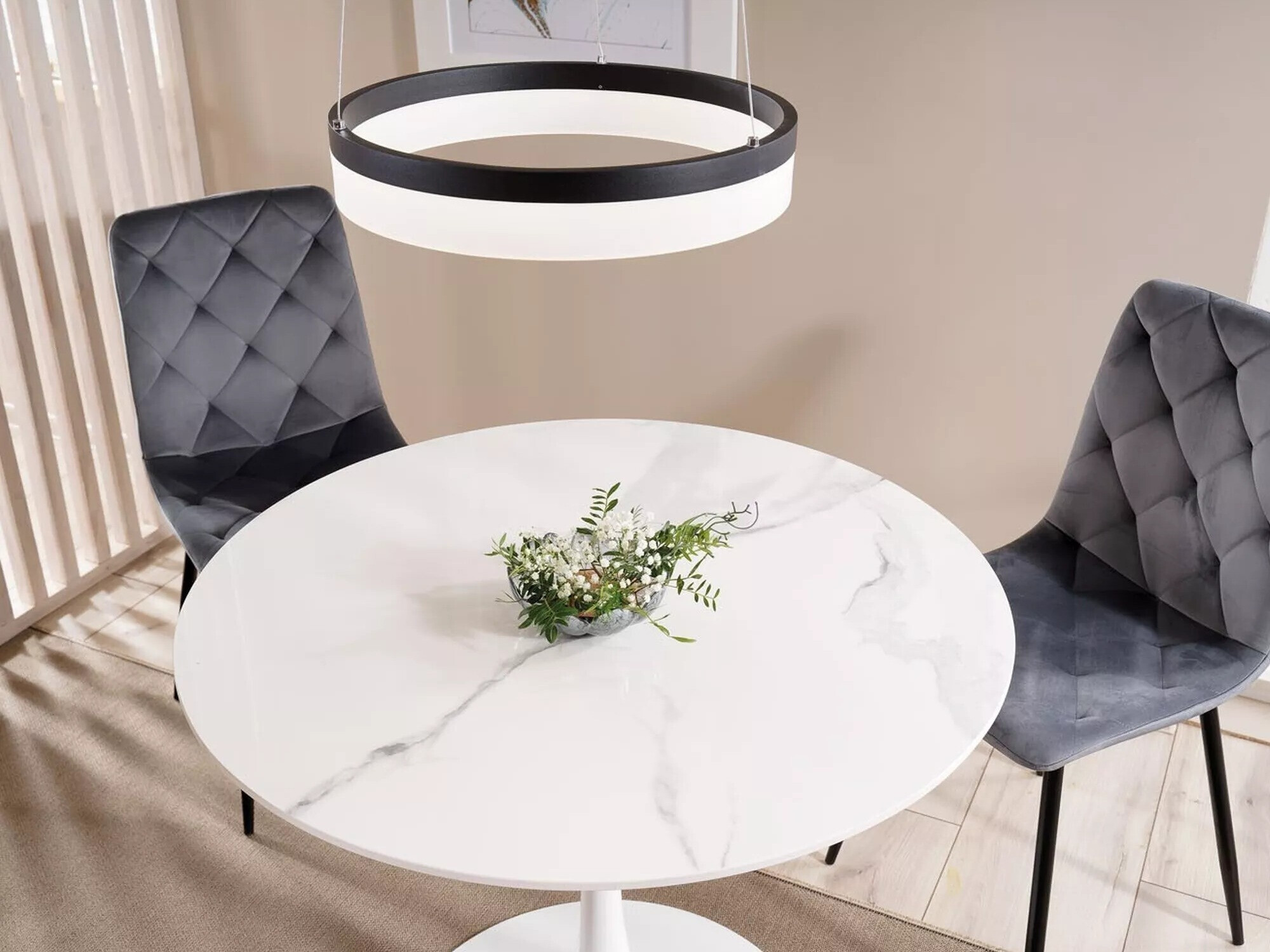 Mesa Detroit 378 (Mármol blanco + Blanco)