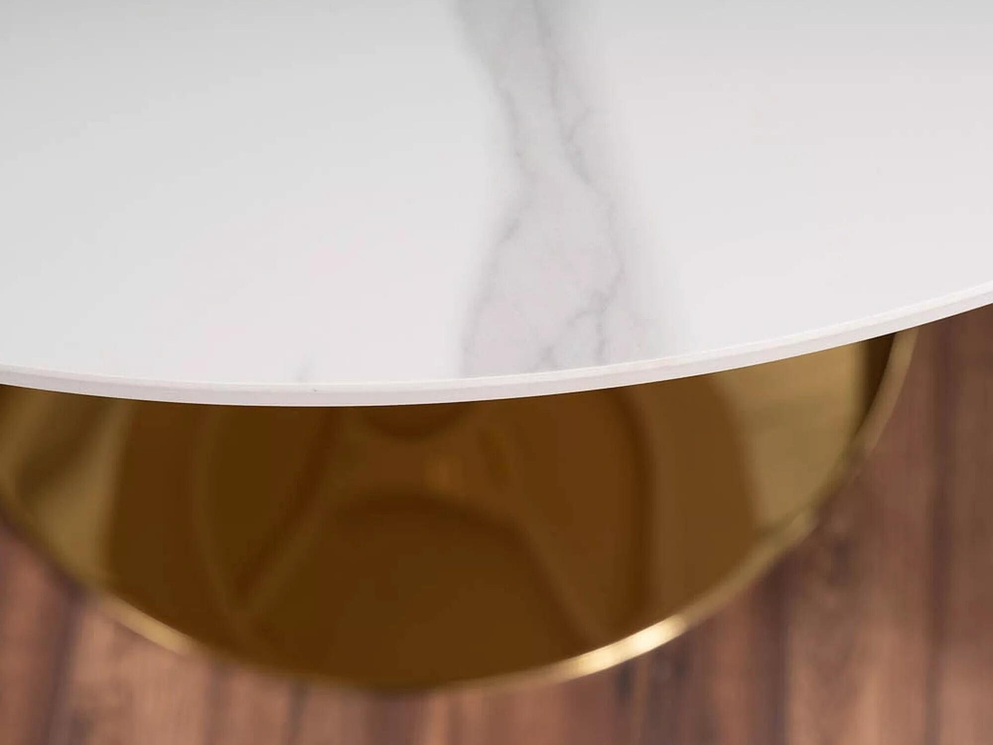 Mesa Detroit 378 (Mármol blanco + Dorado)