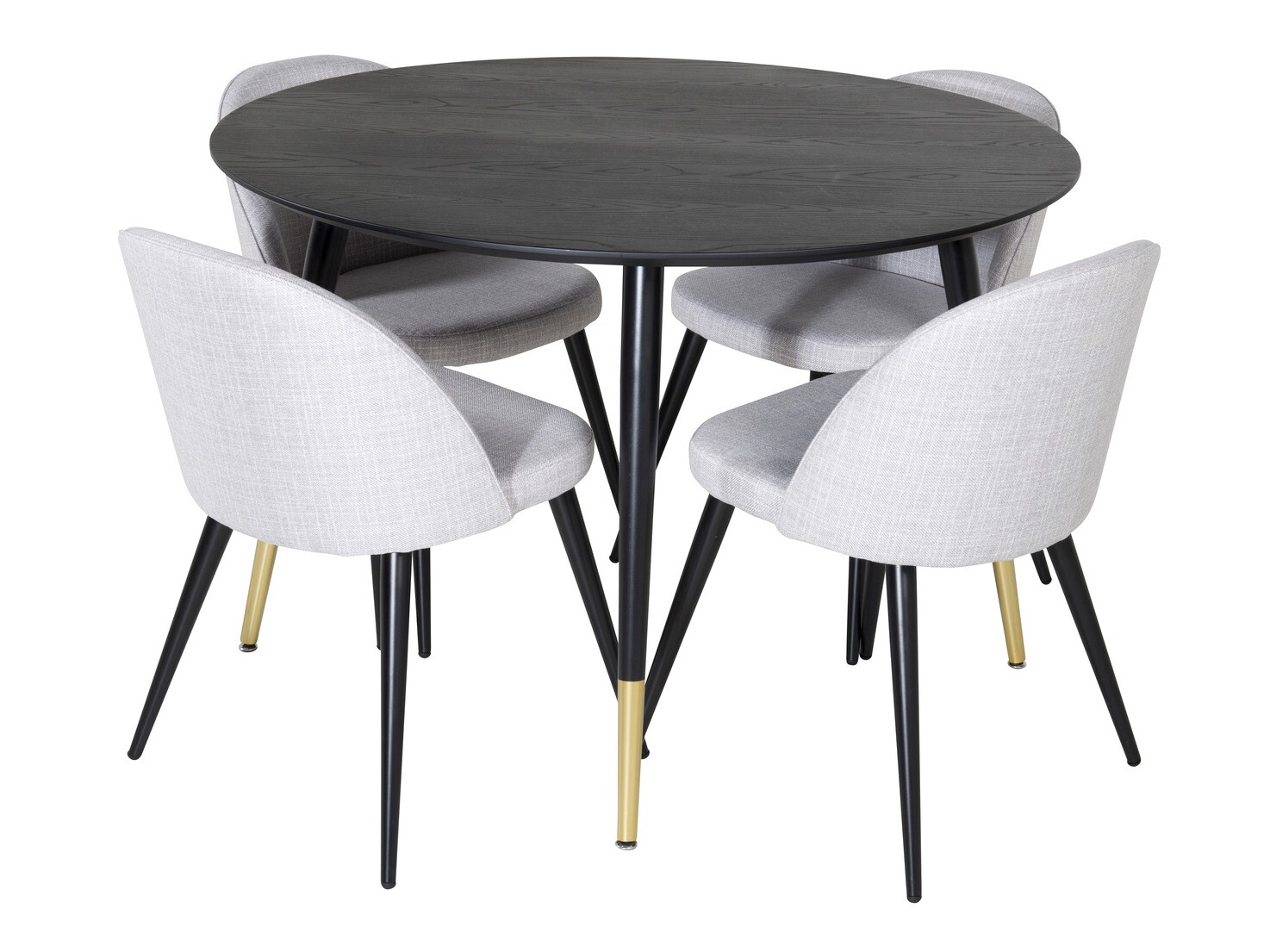 Conjunto de mesas y sillas para comedor Dallas 1191 (Gris claro + Negro)