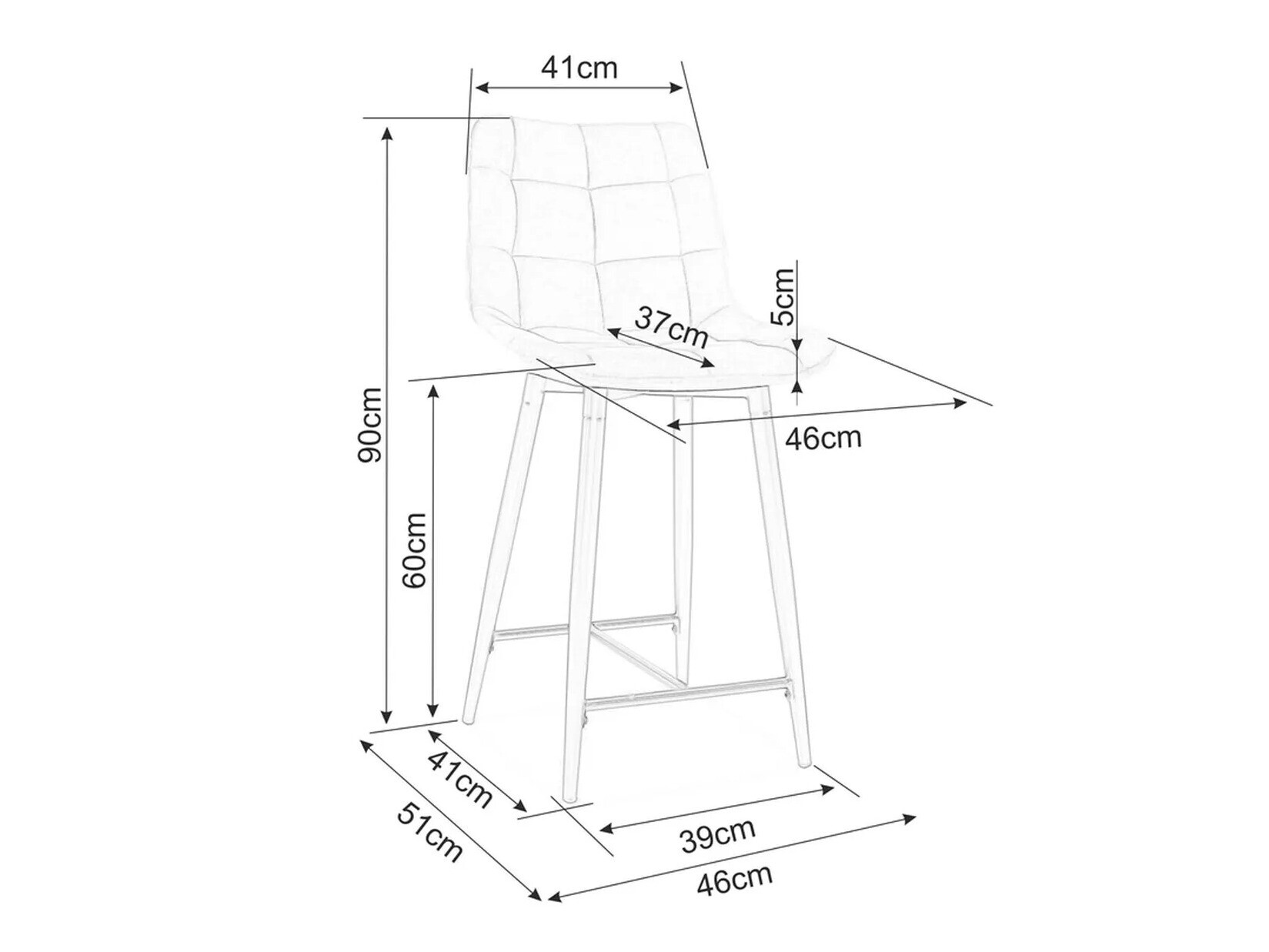 Silla de barra Detroit 393 (Gris)