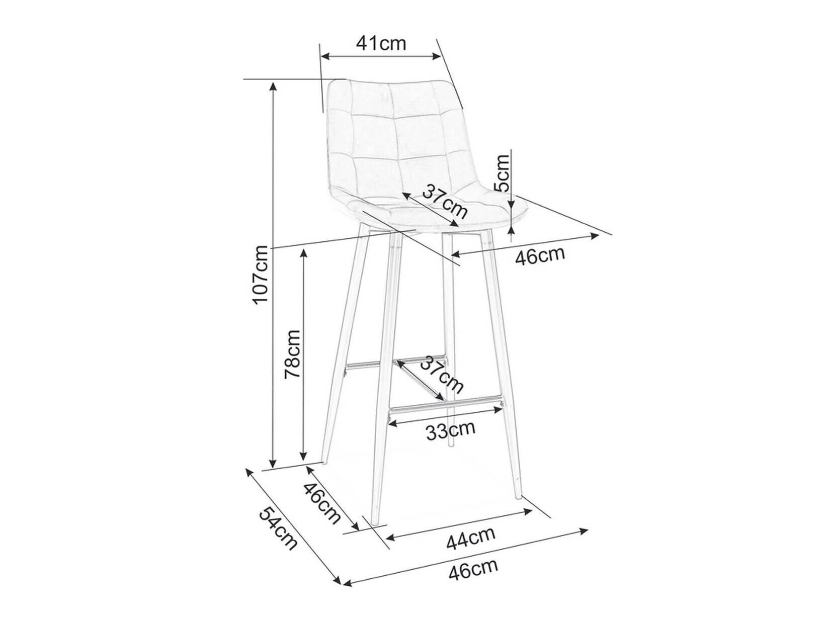 Silla de barra Detroit 394 (Negro)