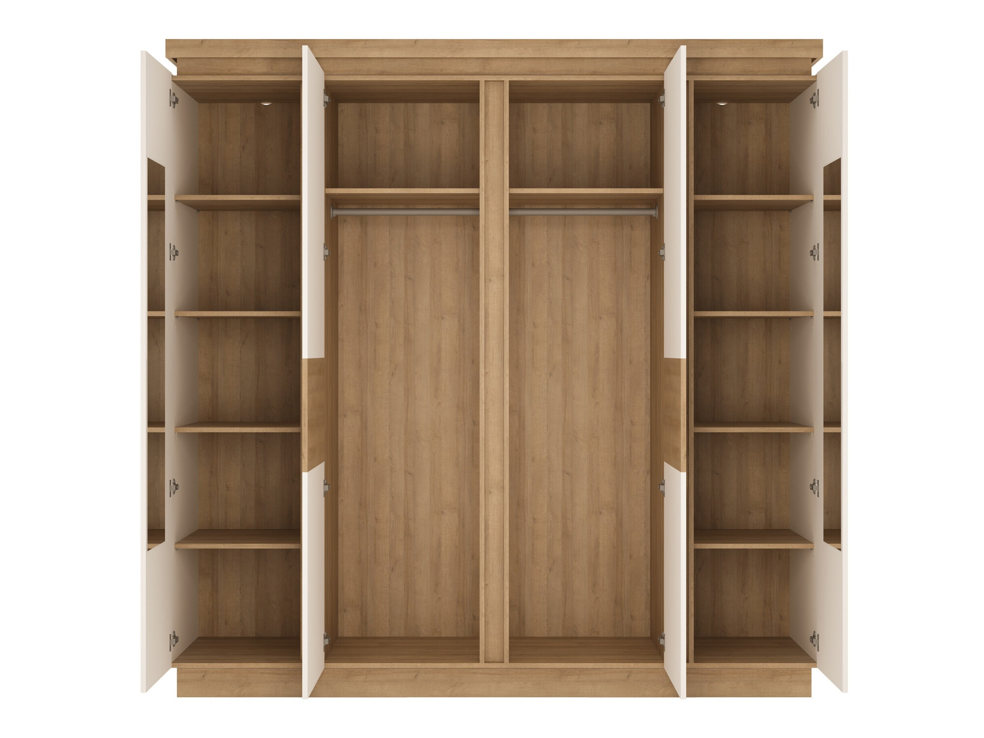 Armario Feldeli 116 (Riviera roble + Blanco brillante)