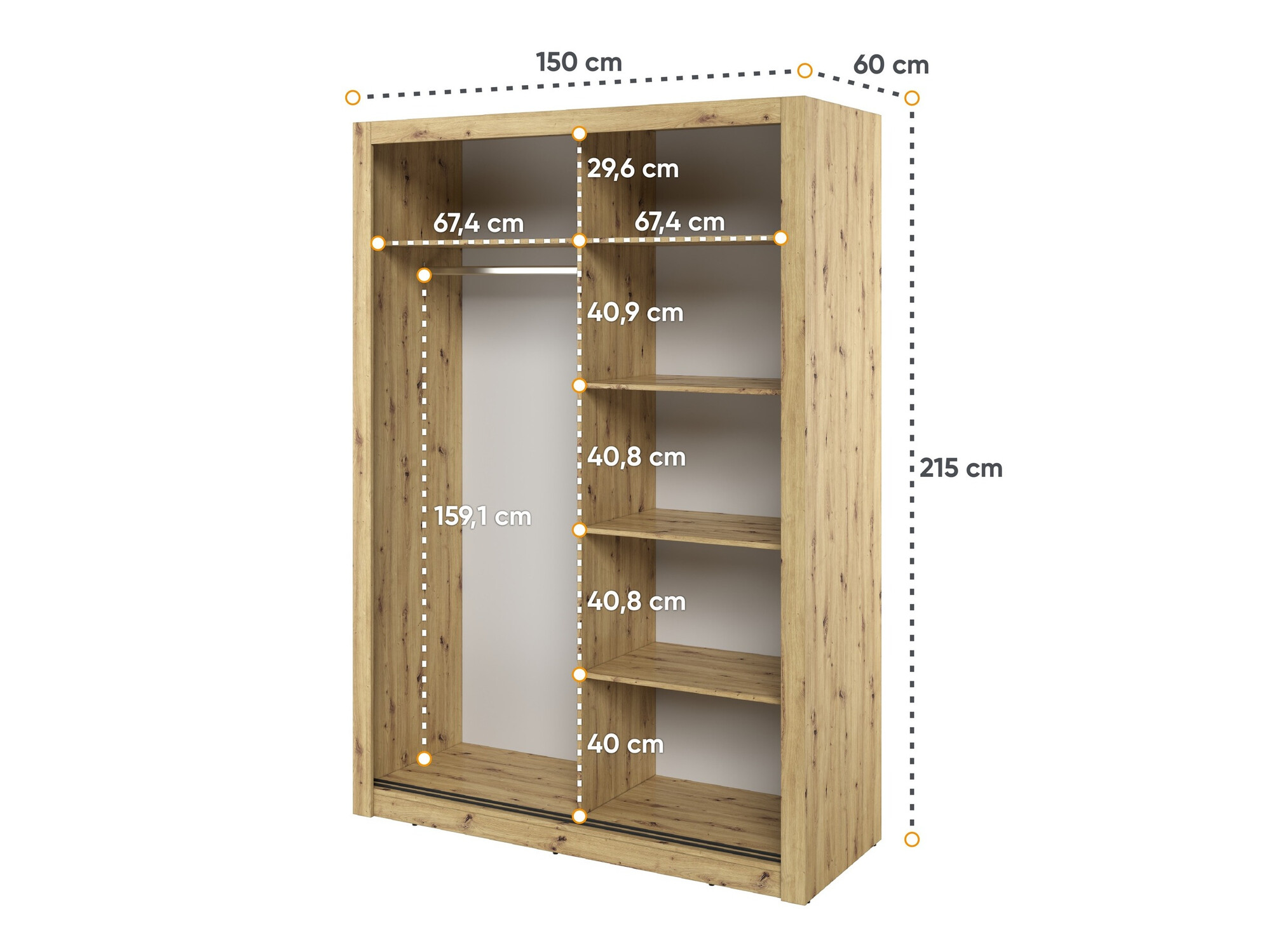 Armario Fresno 152 (Roble Artisan)