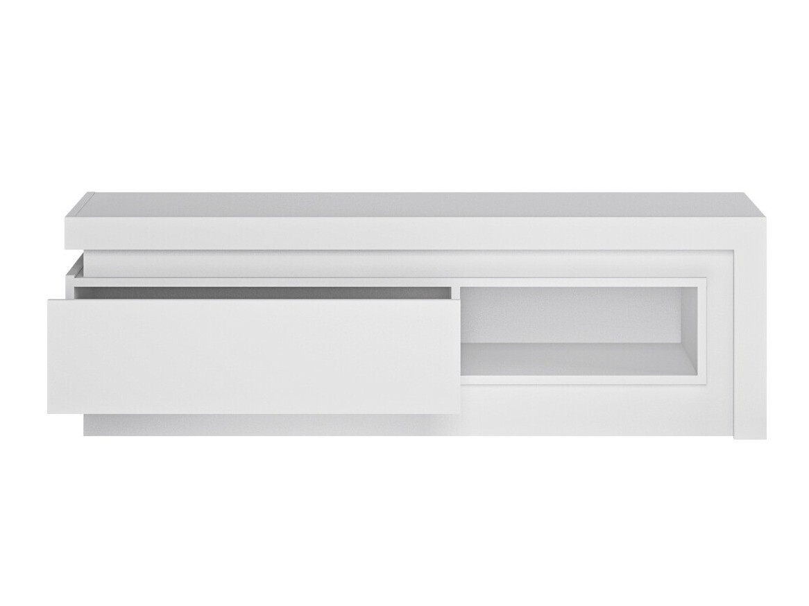 Mueble TV Feldeli 102 (Blanco + Blanco brillante)