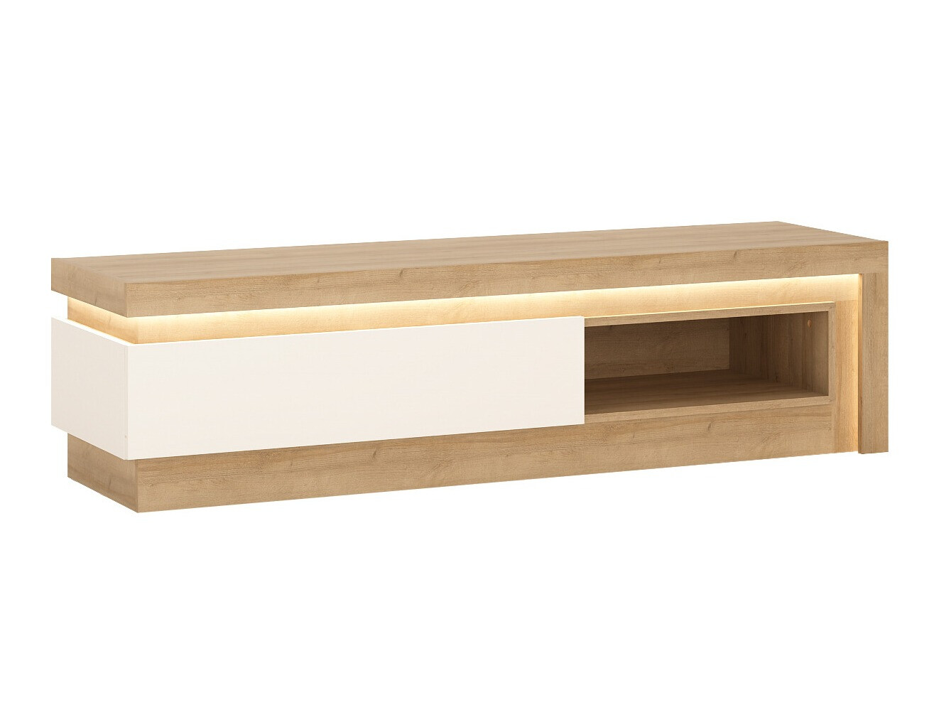 Mueble TV Feldeli 102 (Riviera roble + Blanco brillante)