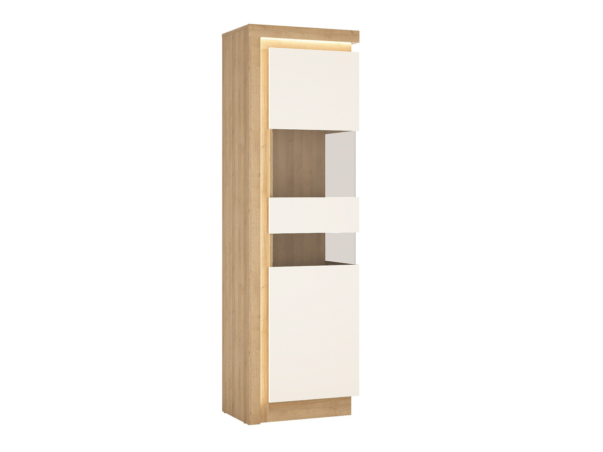 Estantería Feldeli 111 (Riviera roble + Blanco brillante)