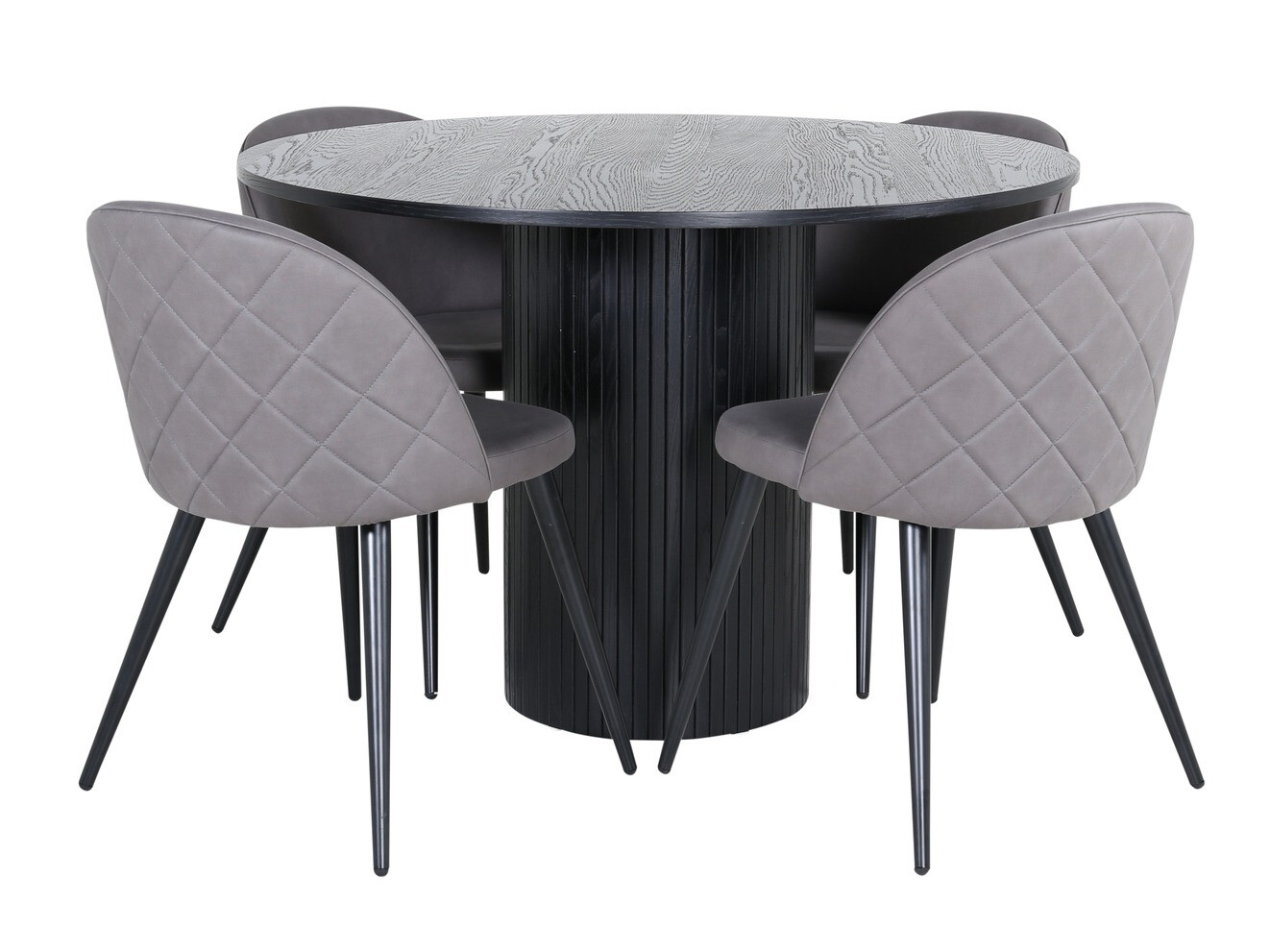Conjunto de comedor Dallas 3070 (Gris + Negro)
