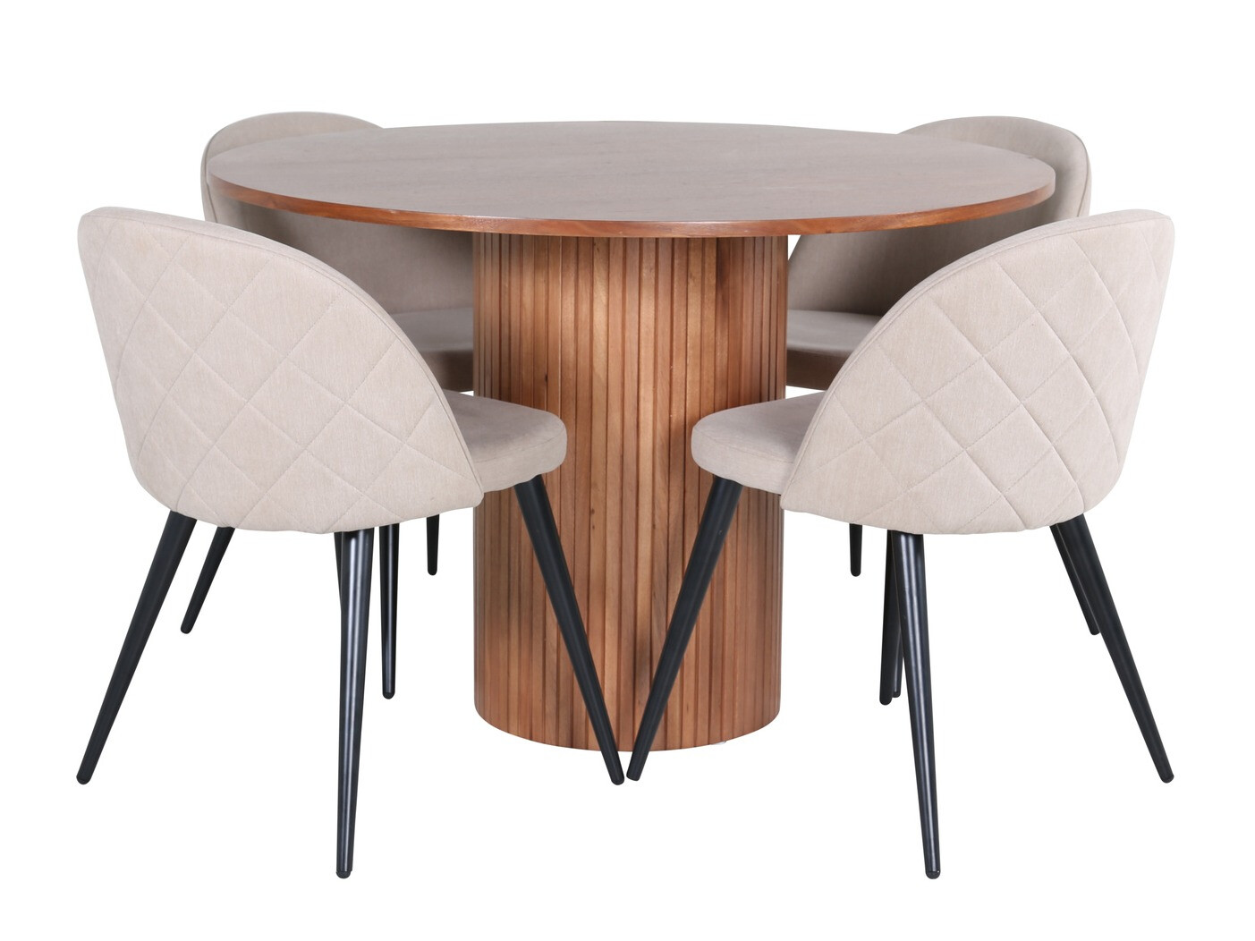 Conjunto de mesas y sillas para comedor Dallas 3071 (Beige + Negro)