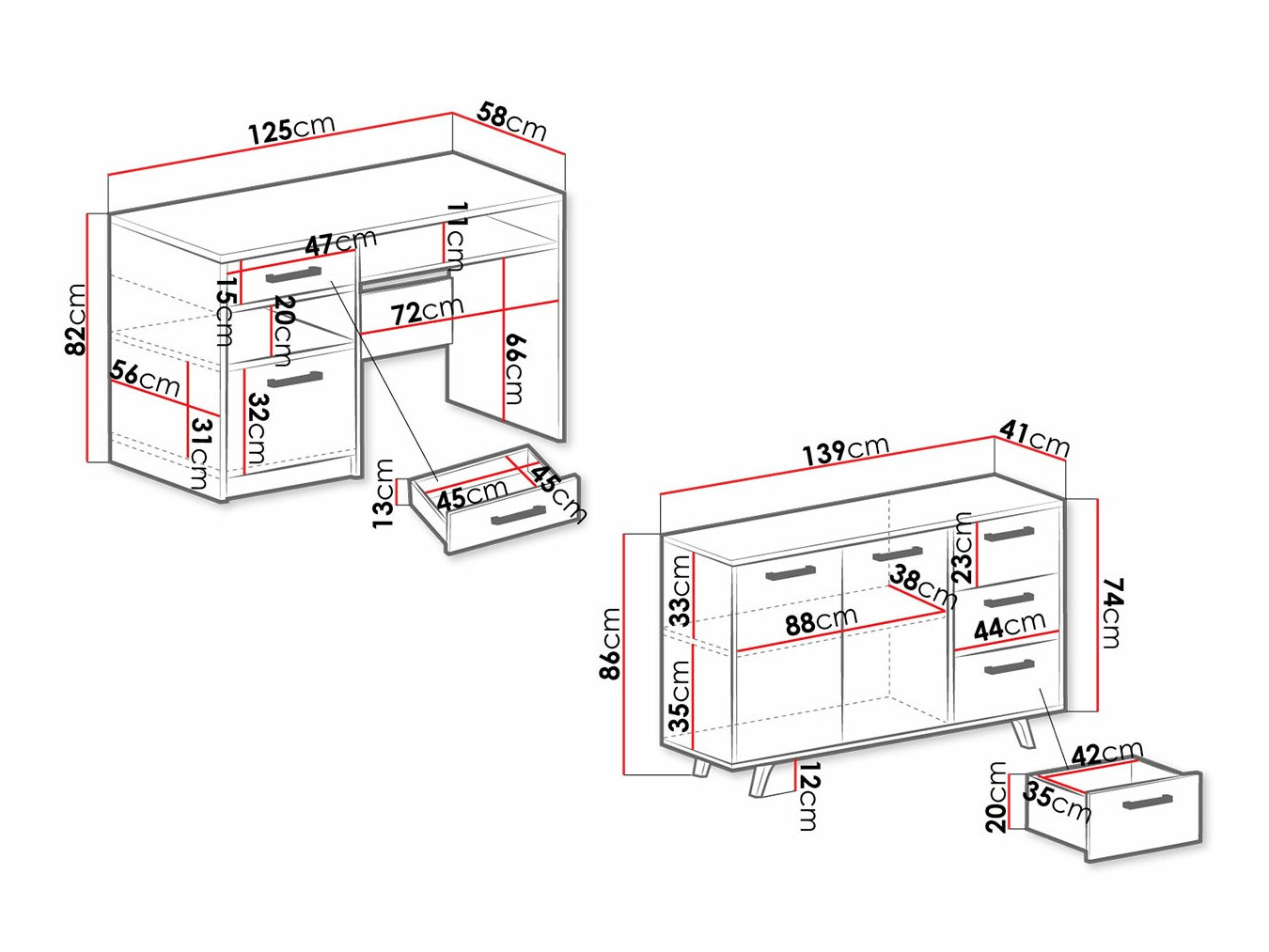 Conjuntos de muebles Delbalo 105 (Púrpura)