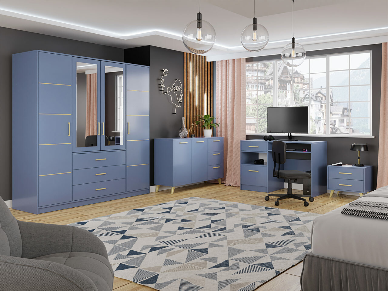 Conjuntos de muebles Rosa I (Azul)