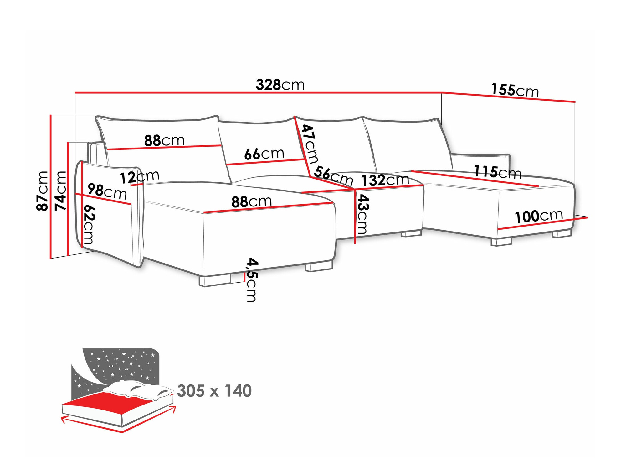 Sofá rinconero Columbus 218 (Soul 10)