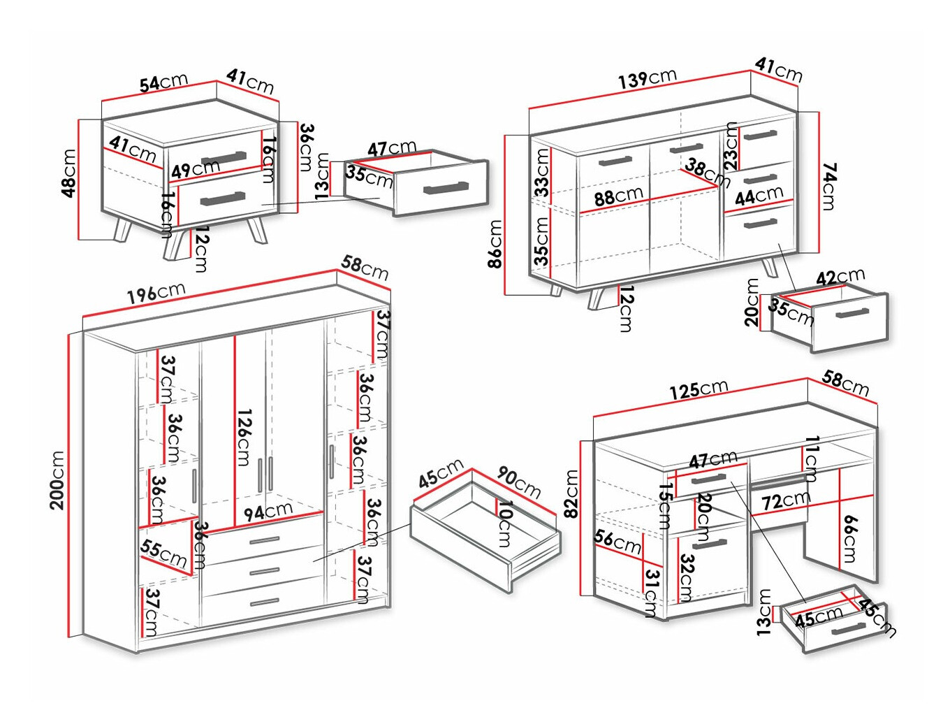 Conjuntos de muebles Delbalo 106 (Azul)