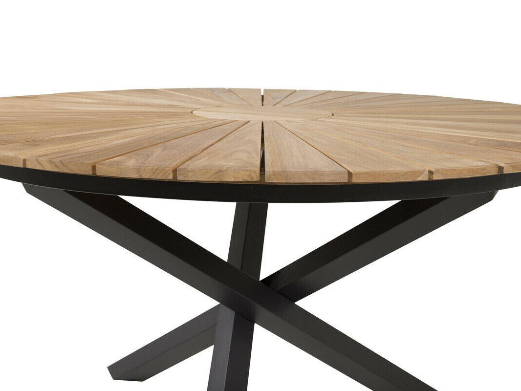 Mesa para exterior Dallas 5223 (Negro + Teca)