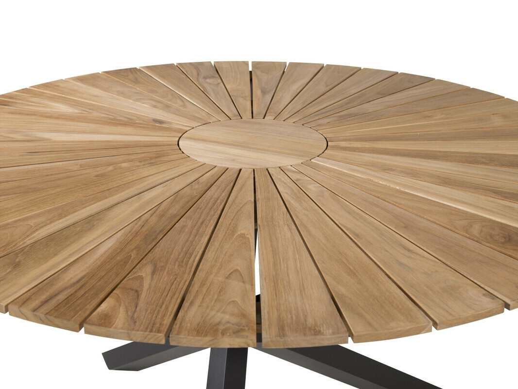 Mesa para exterior Dallas 5223 (Negro + Teca)