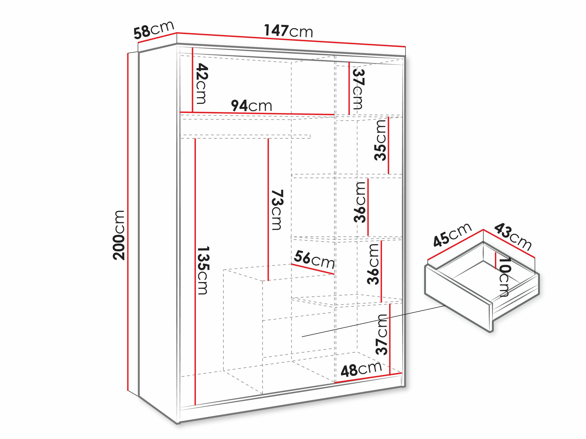 Armario Dortivu 153 (Blanco)