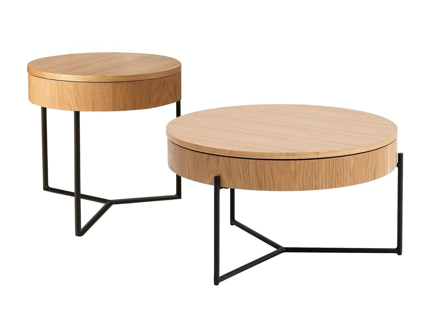 Conjunto mesa de centro Kailua 2133 (Luminoso madera + Negro)