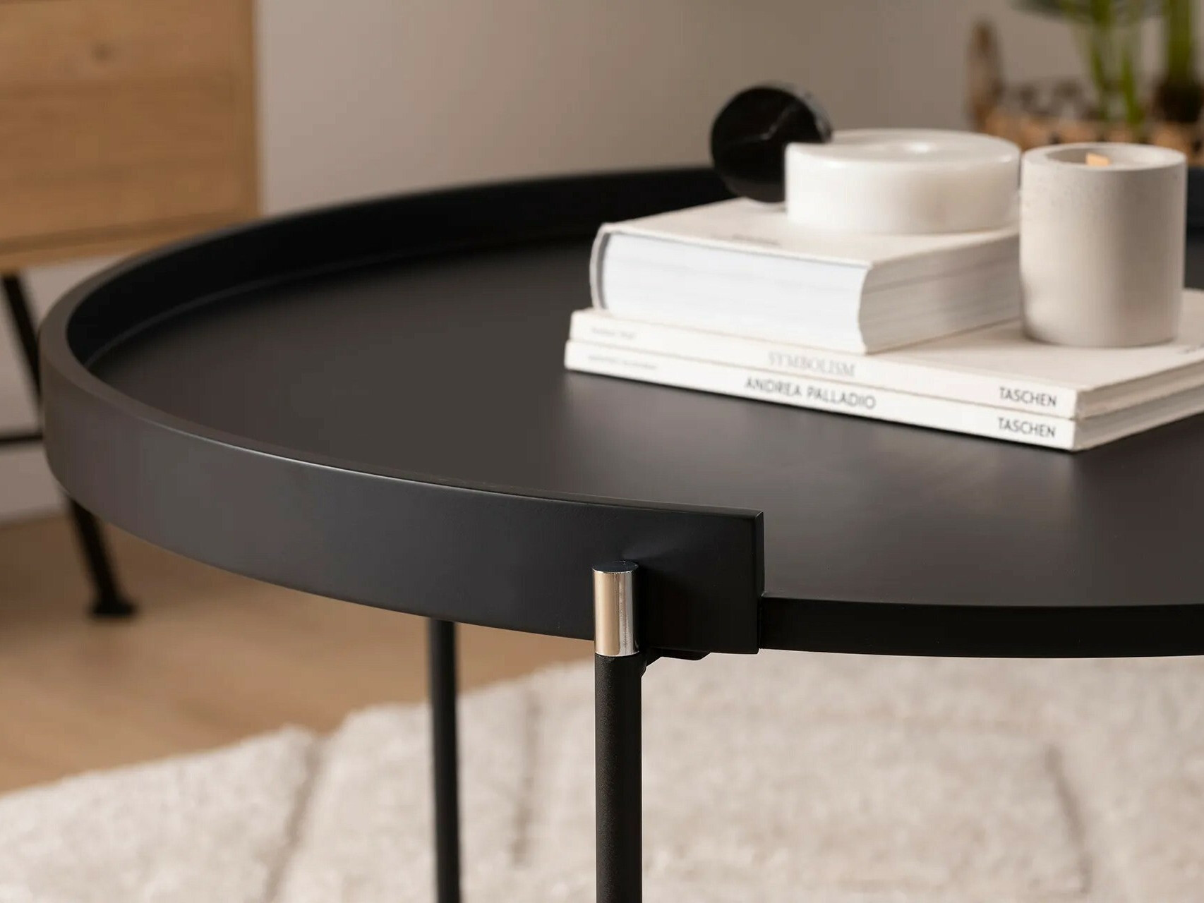 Conjunto mesa de centro Kailua 2135 (Antracita + Mármol gris)