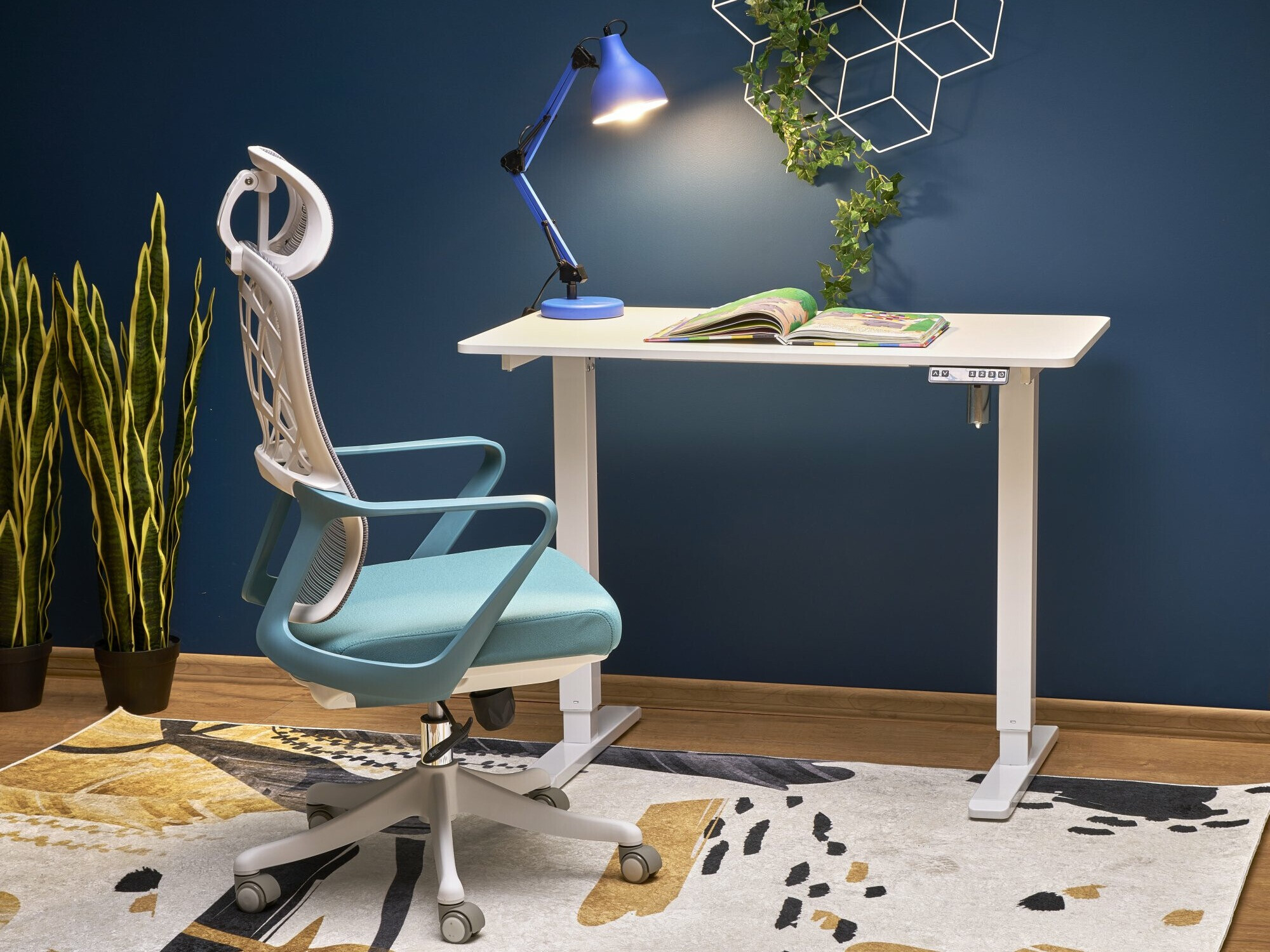 Escritorio de altura regulable Houston 1704 (Blanco)