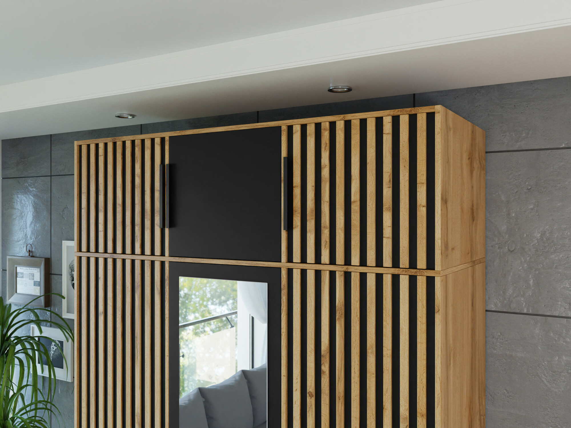 Aparador Collis I (Roble wotan + Negro)