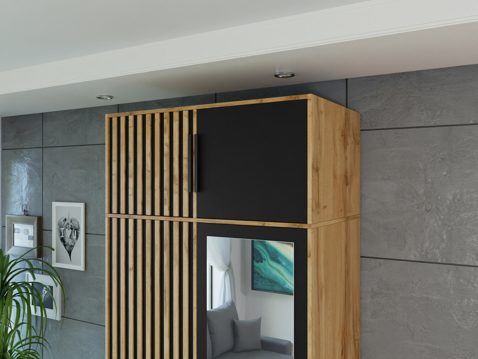 Aparador Collis (Roble wotan + Negro)