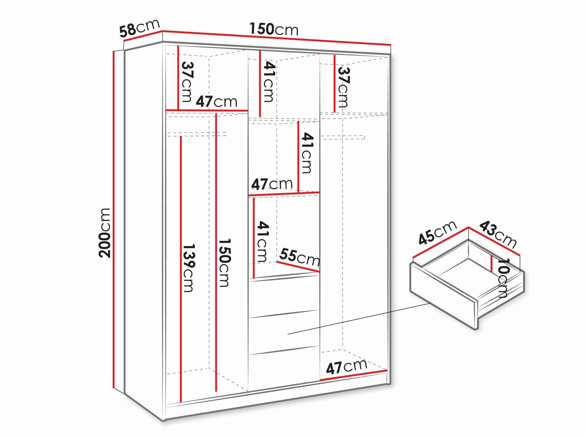 Armario Collis I (Roble wotan + Negro)