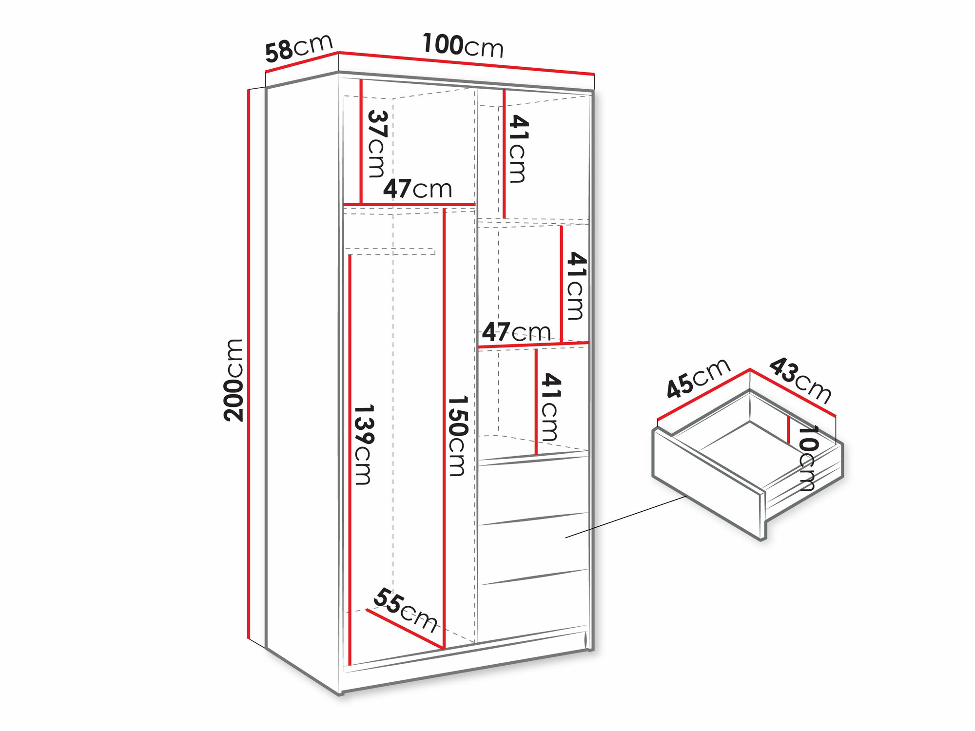 Armario Collis (Roble wotan + Negro)