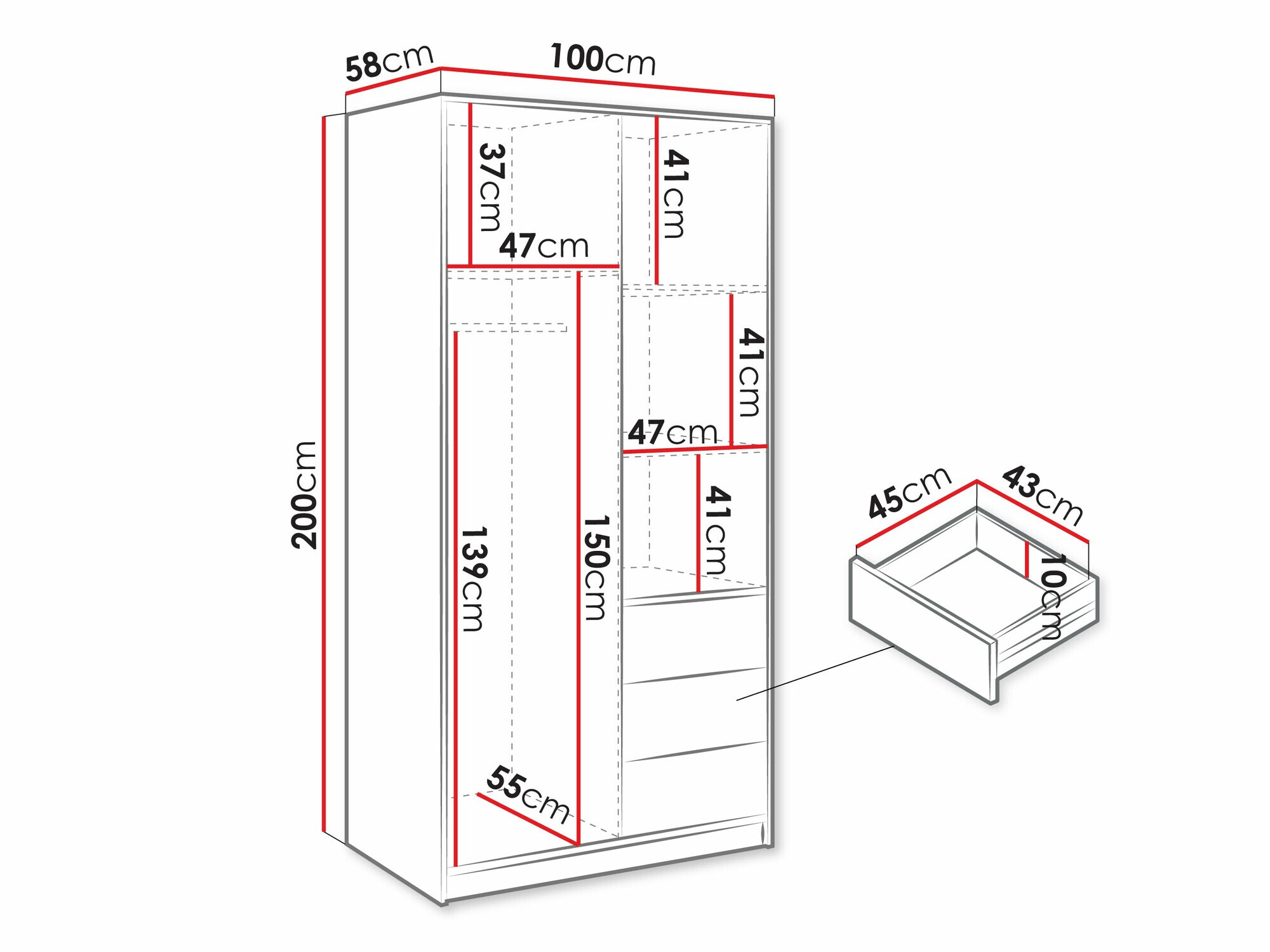 Armario Enolevo 104 (Blanco + Roble wotan)