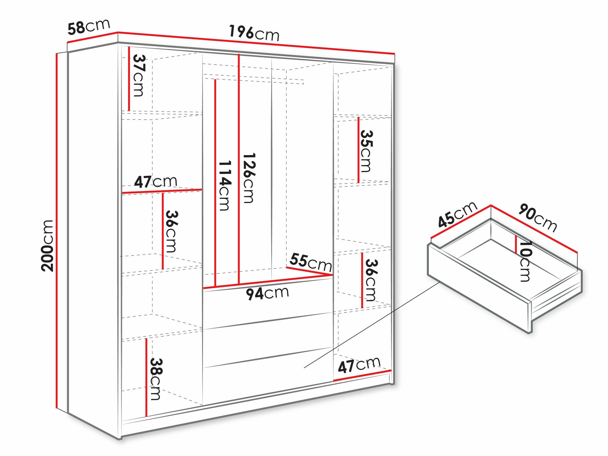 Armario Collis II (Roble wotan + Negro)