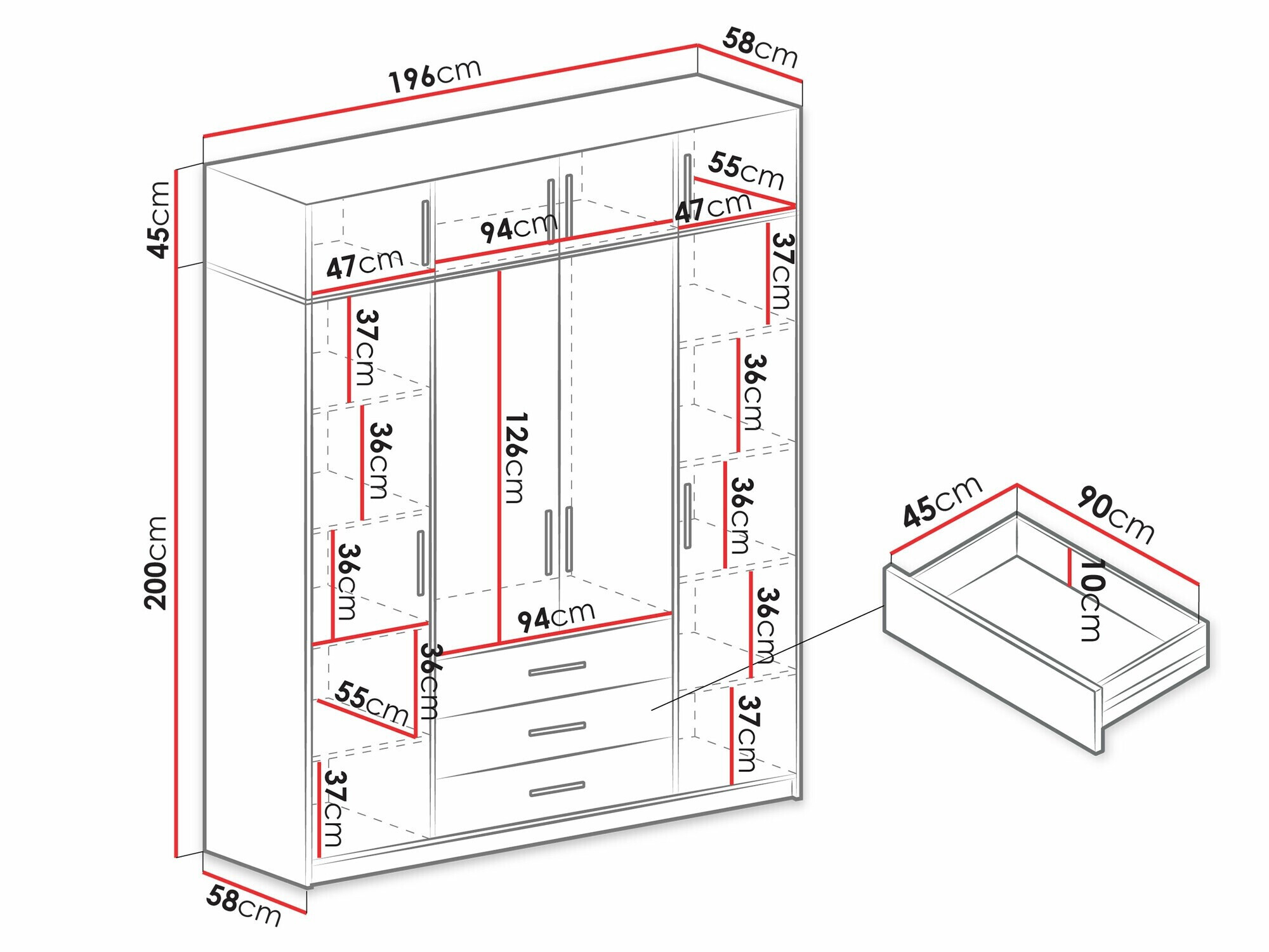 Armario Dortivu 147 (Roble wellington)