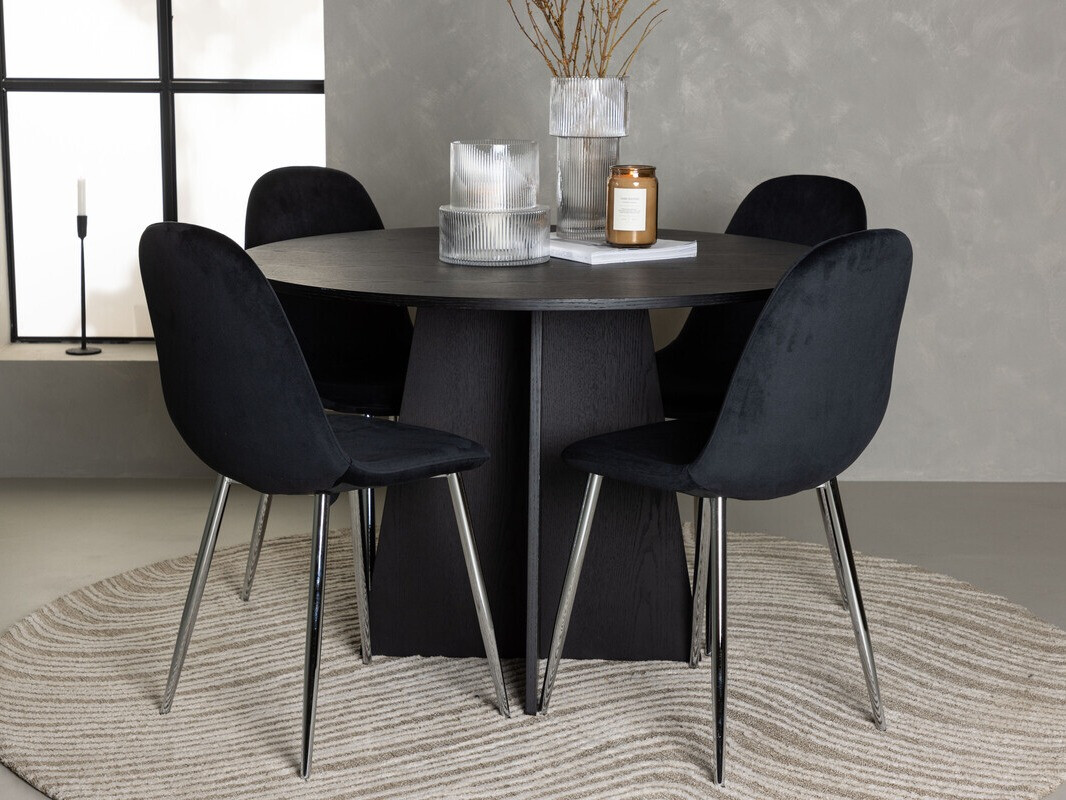 Conjunto de mesas y sillas para comedor Dallas 4454 (Negro)