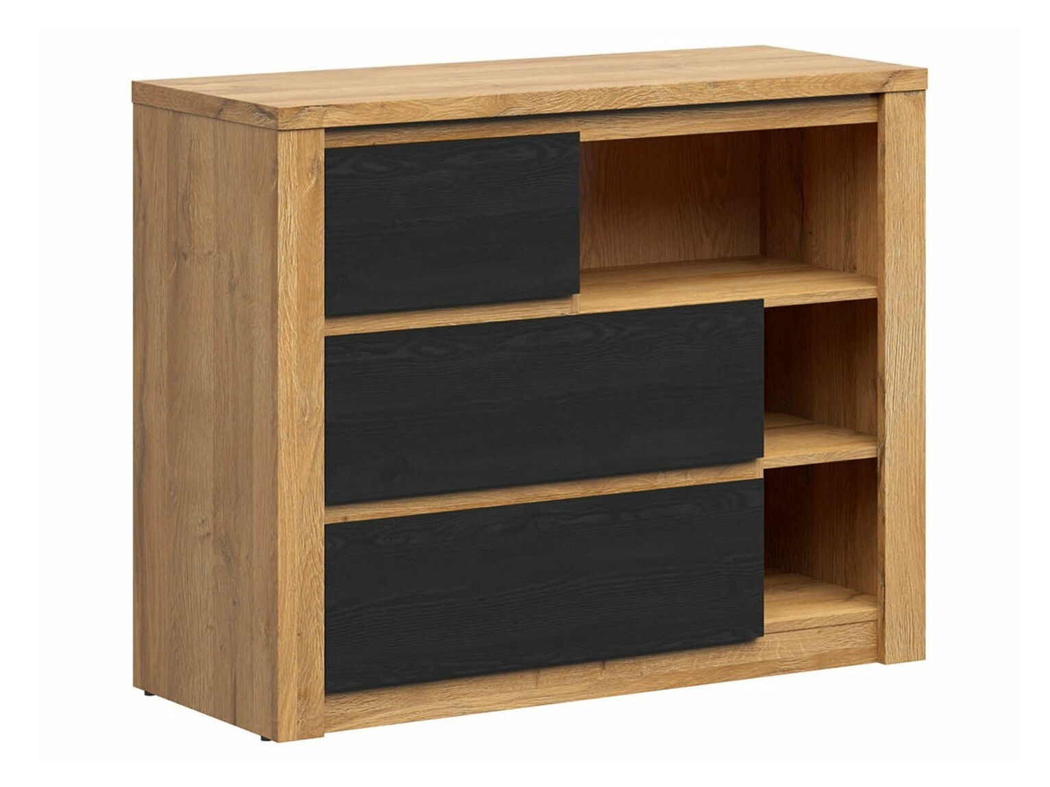 Cómoda Boston 642 (Roble + Roble negro)