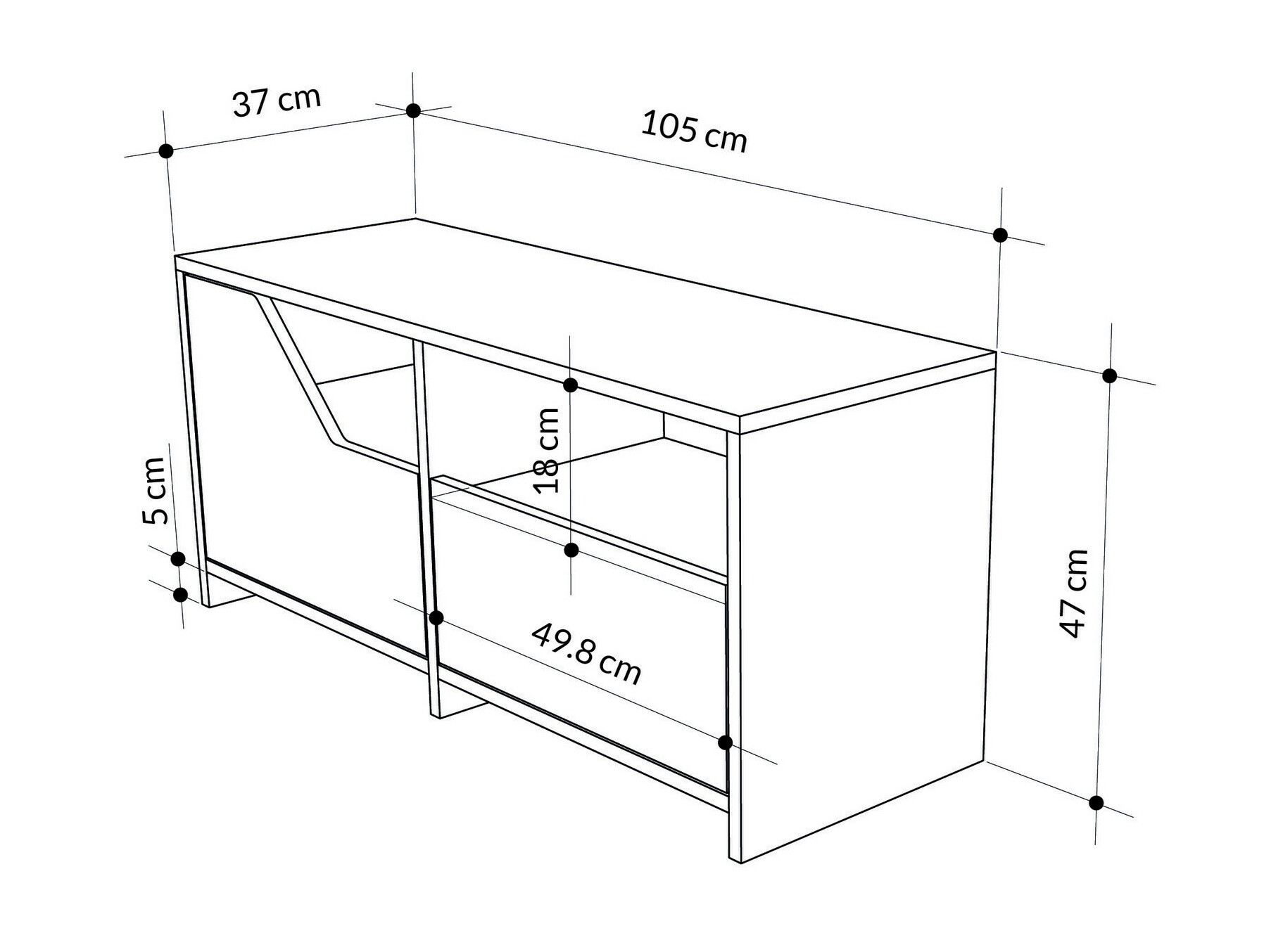 Zapatero Asheboro 111 (Blanco + Roble)
