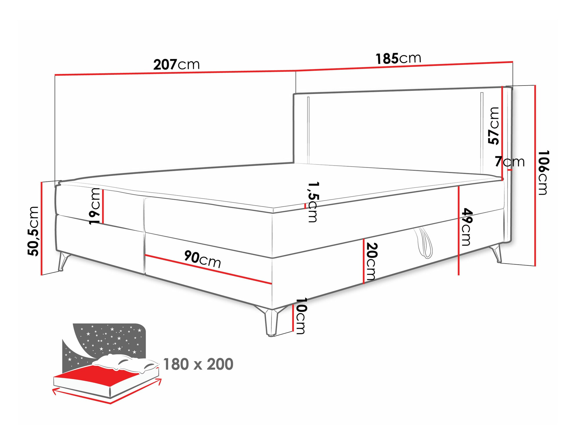 Cama continental Memphis 147 (Manila 02)