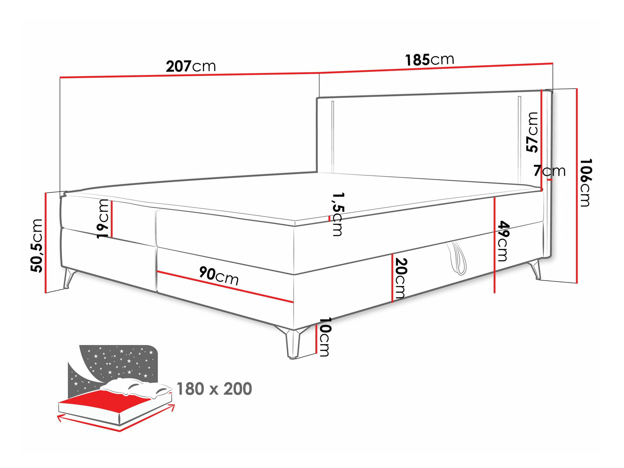 Cama continental Memphis 147 (Manila 16)