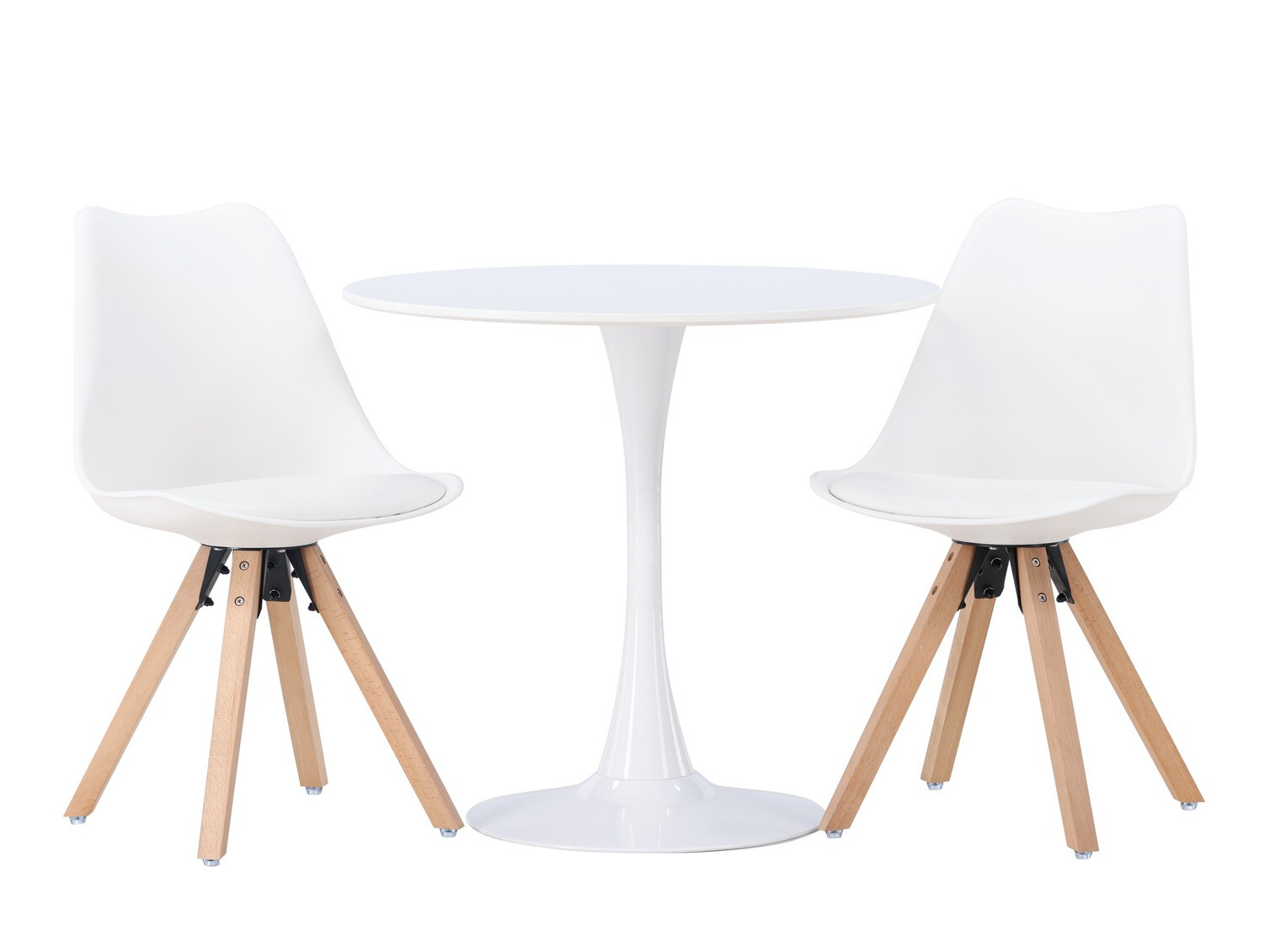 Conjunto de mesas y sillas para comedor Dallas 4467 (Blanco + Luminoso madera)