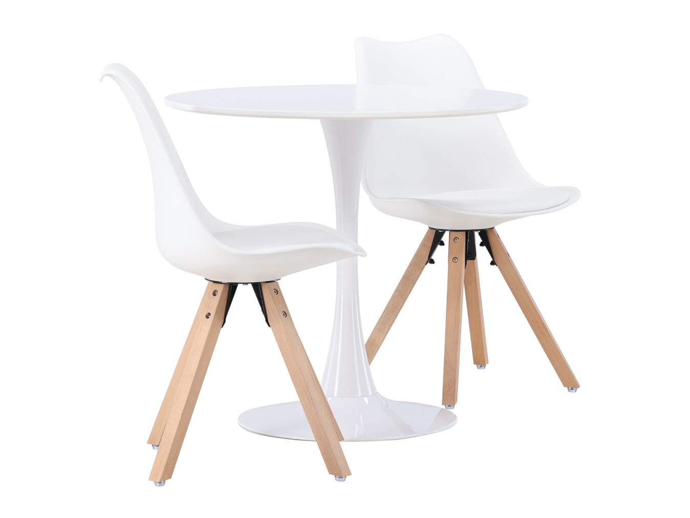 Conjunto de mesas y sillas para comedor Dallas 4467 (Blanco + Luminoso madera)