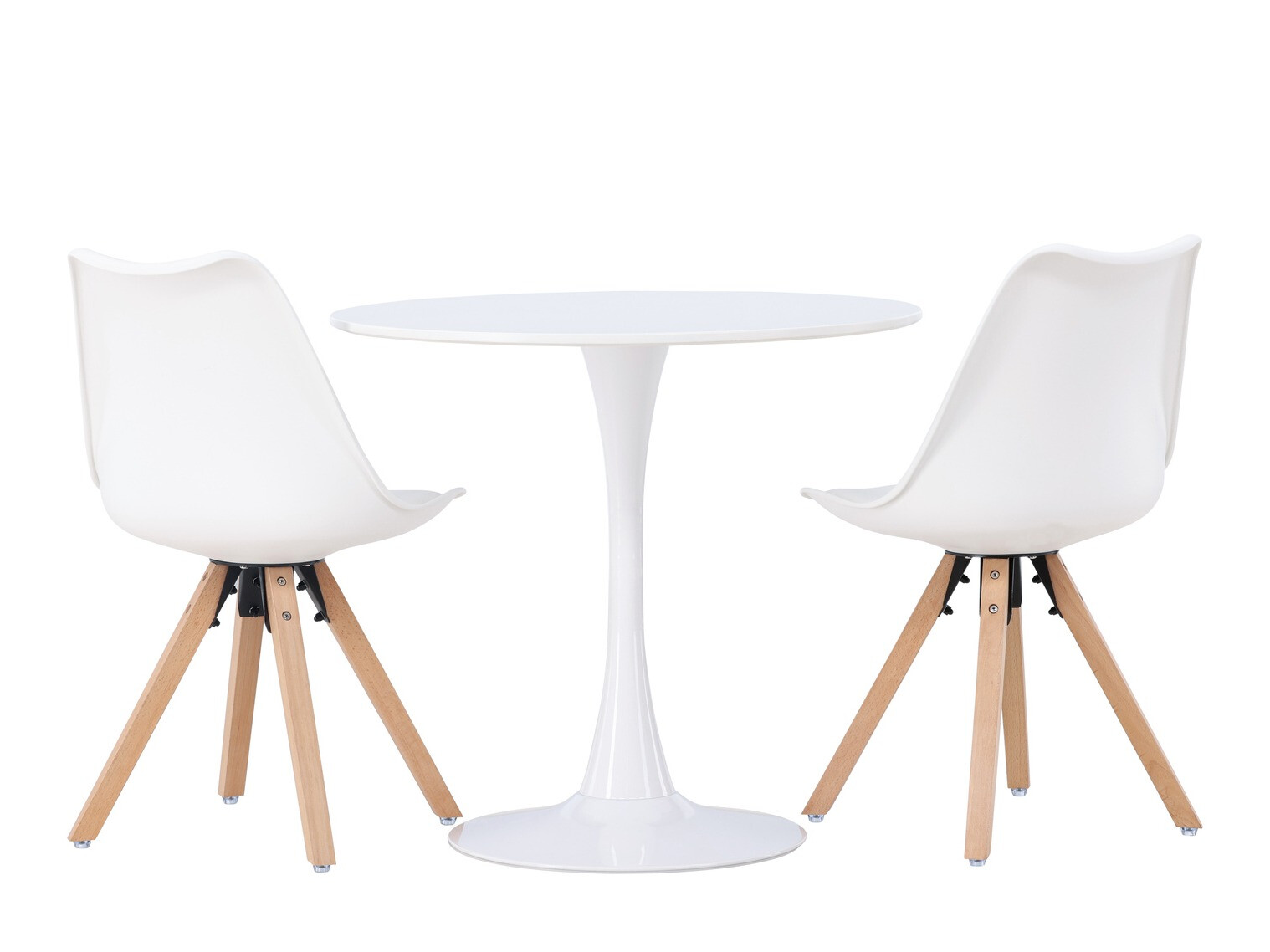 Conjunto de mesas y sillas para comedor Dallas 4467 (Blanco + Luminoso madera)