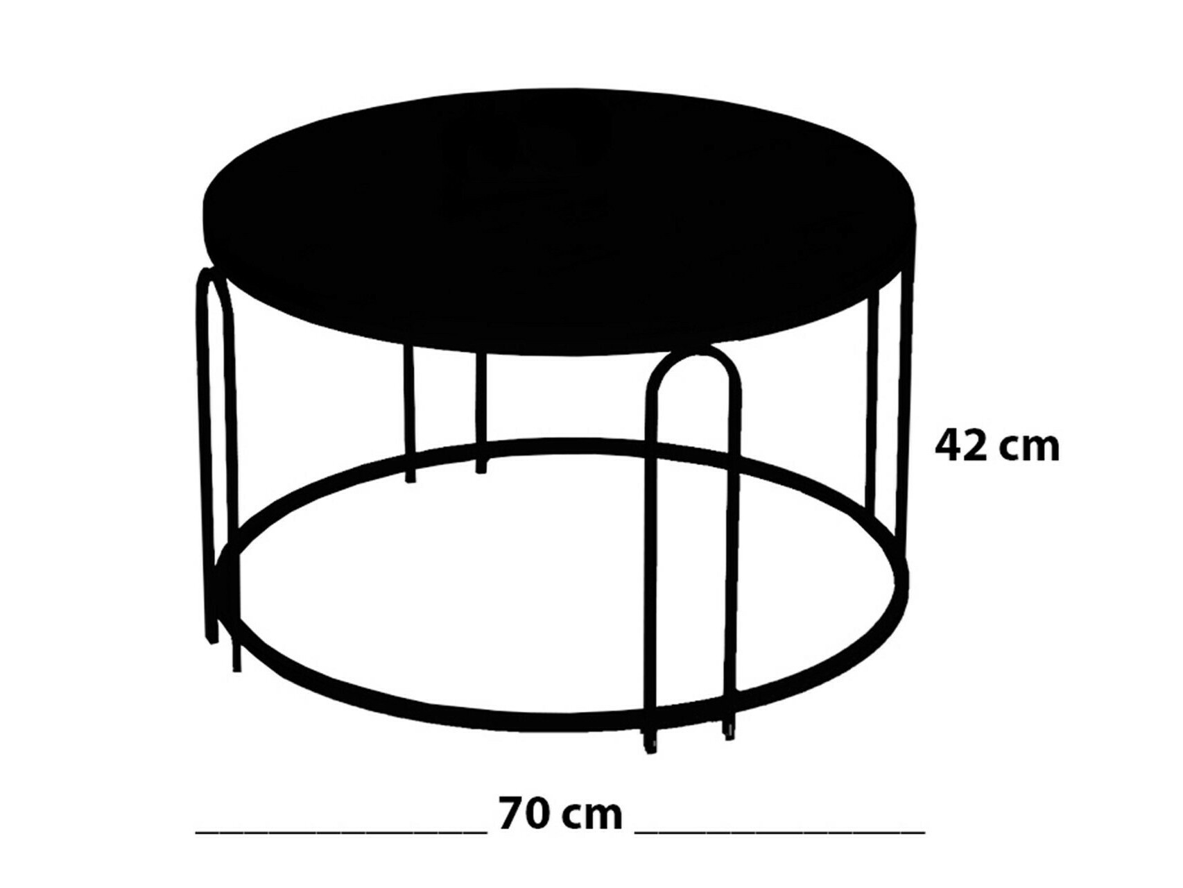Mesa de centro Kailua 2148 (Negro + Mármol negro)