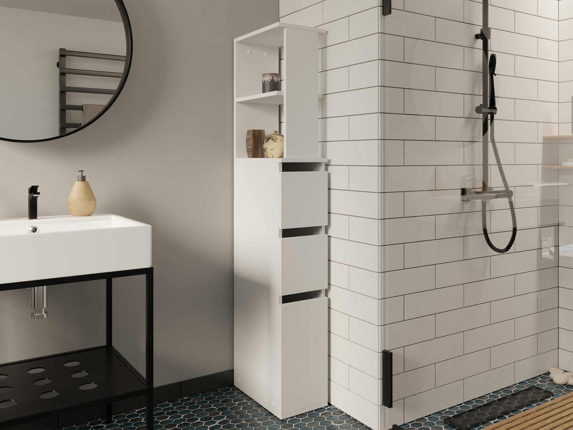 Armario de pie para baño Comfivo Ova