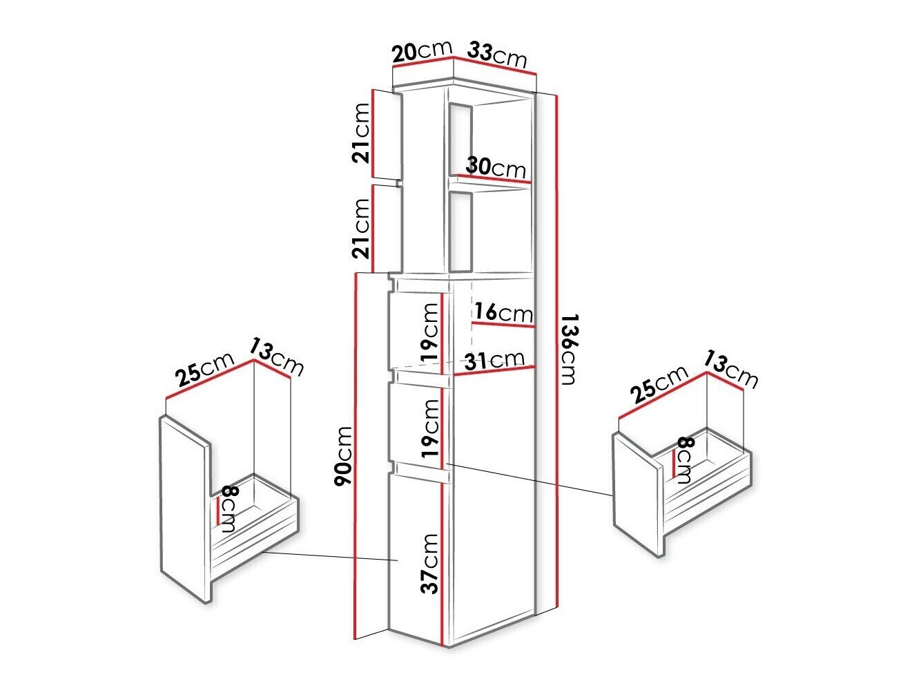 Armario de pie para baño Comfivo Ova