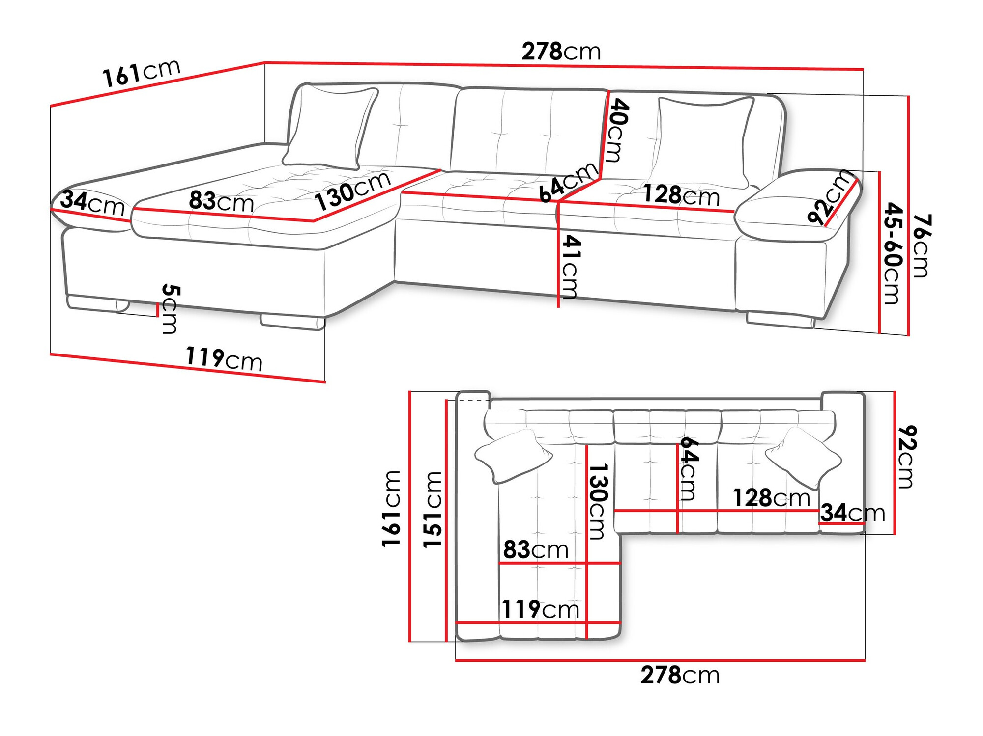 Sofá rinconero Comfivo 219 (Baloo 2074)