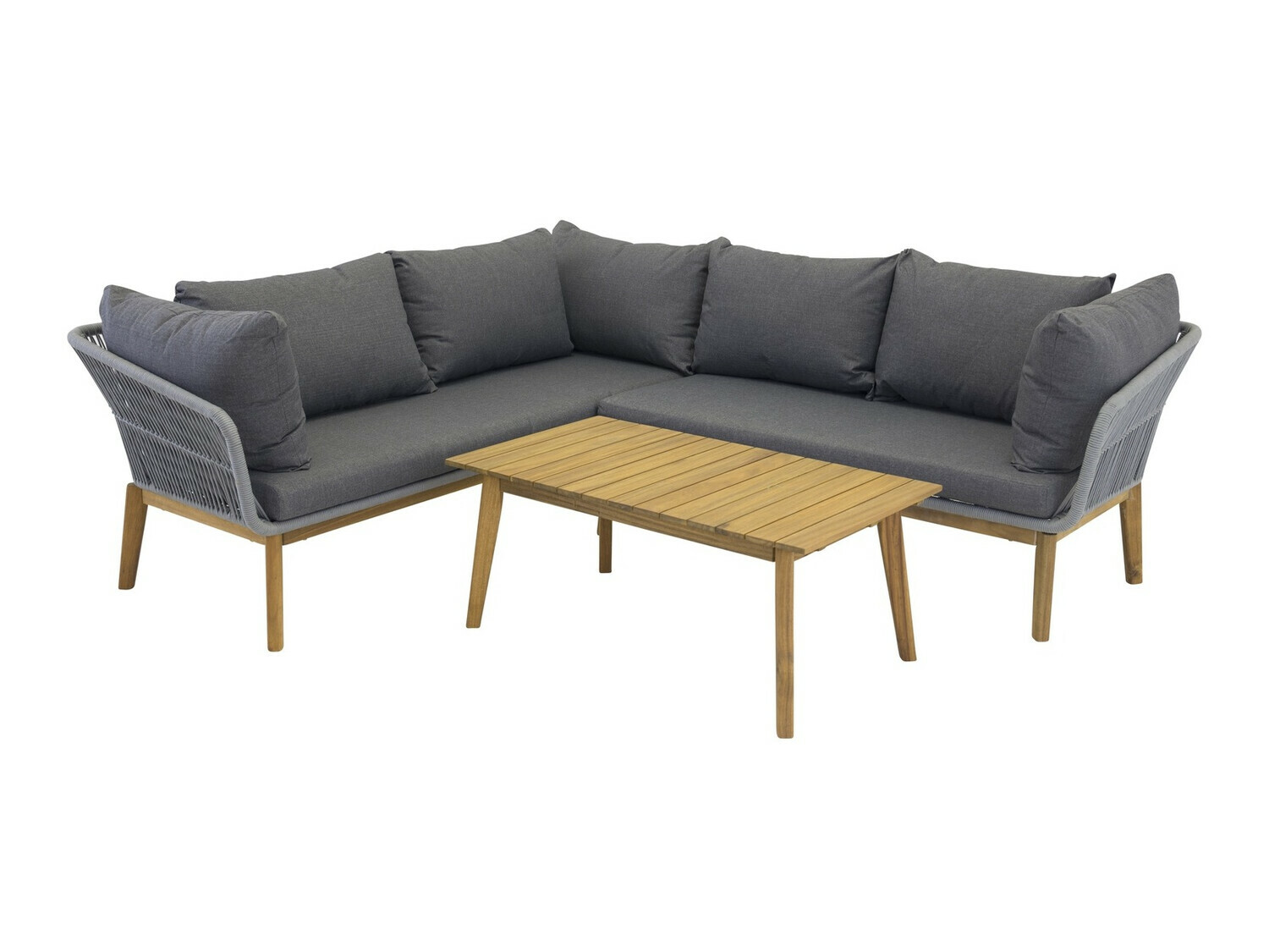 Conjunto de muebles de exterior Dallas 1085 (Acacia + Gris)
