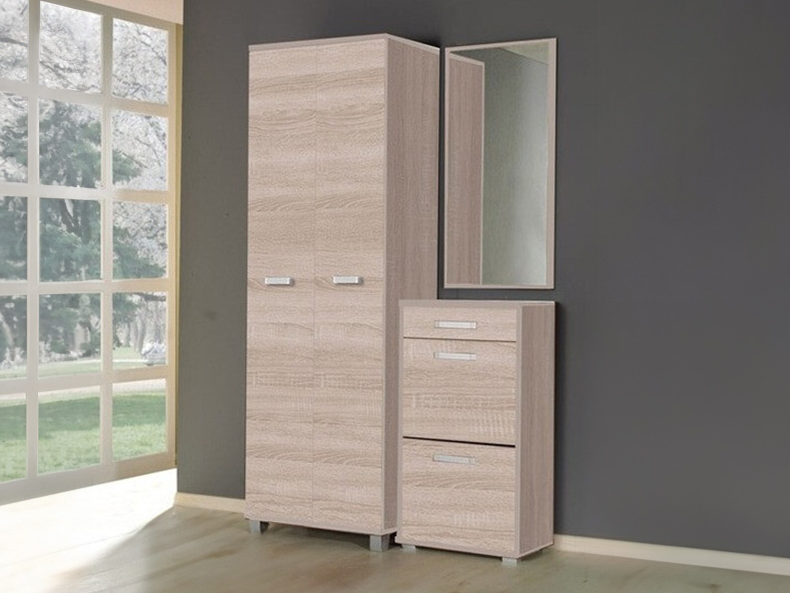 Conjunto para recibidor Cirevau 141 (Roble Sonoma)